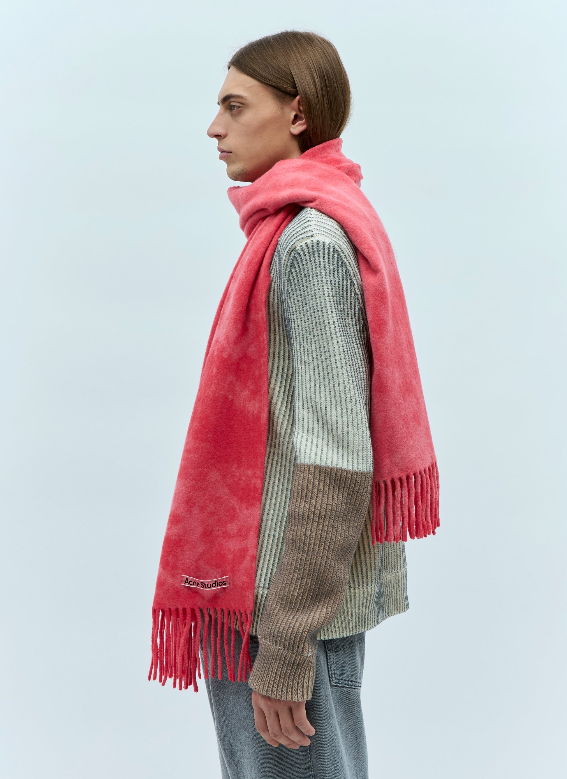 Acne Studios Men Narrow Tie-Dye Wool Scarf ACNE STUDIOS
