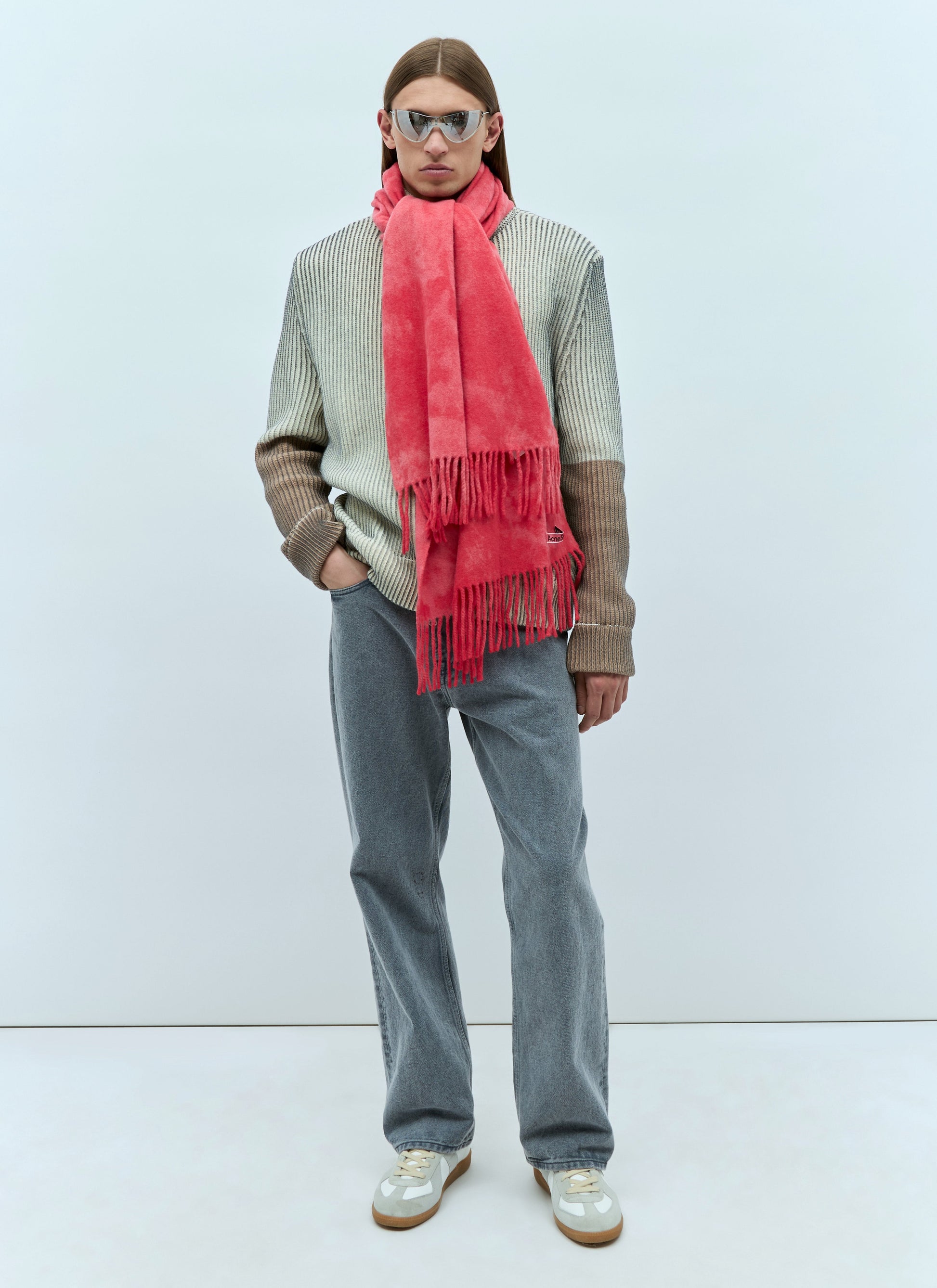 Acne Studios Men Narrow Tie-Dye Wool Scarf ACNE STUDIOS