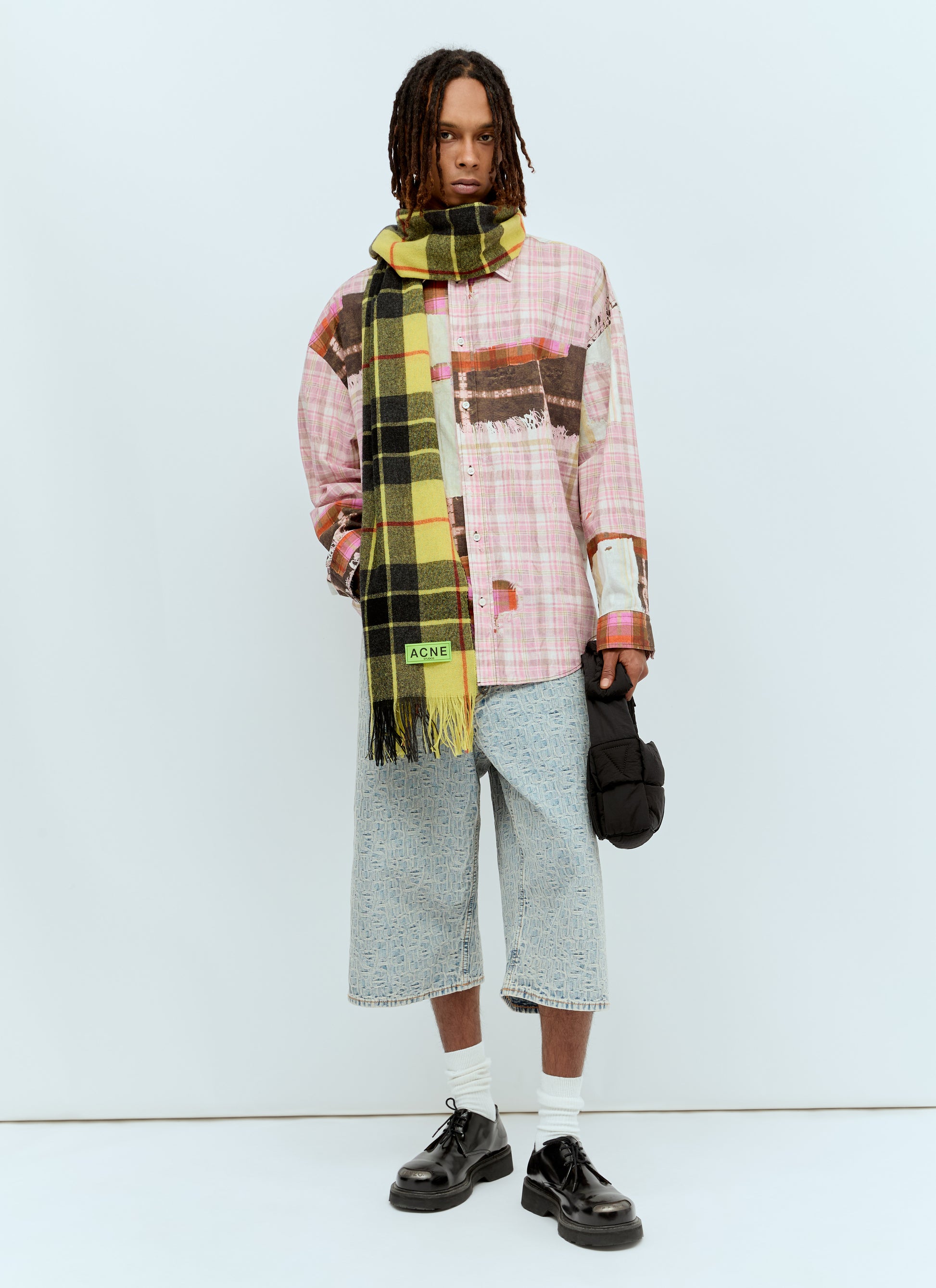 Acne Studios Men Check Fringe Scarf ACNE STUDIOS