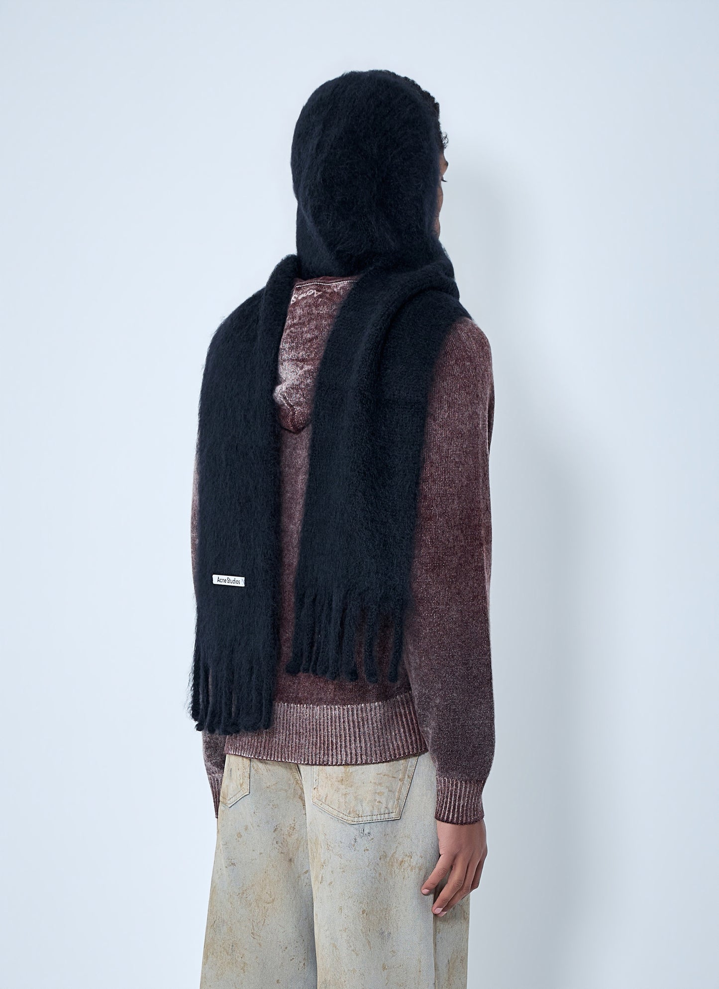 Acne Studios Men Fringed Wool Scarf ACNE STUDIOS