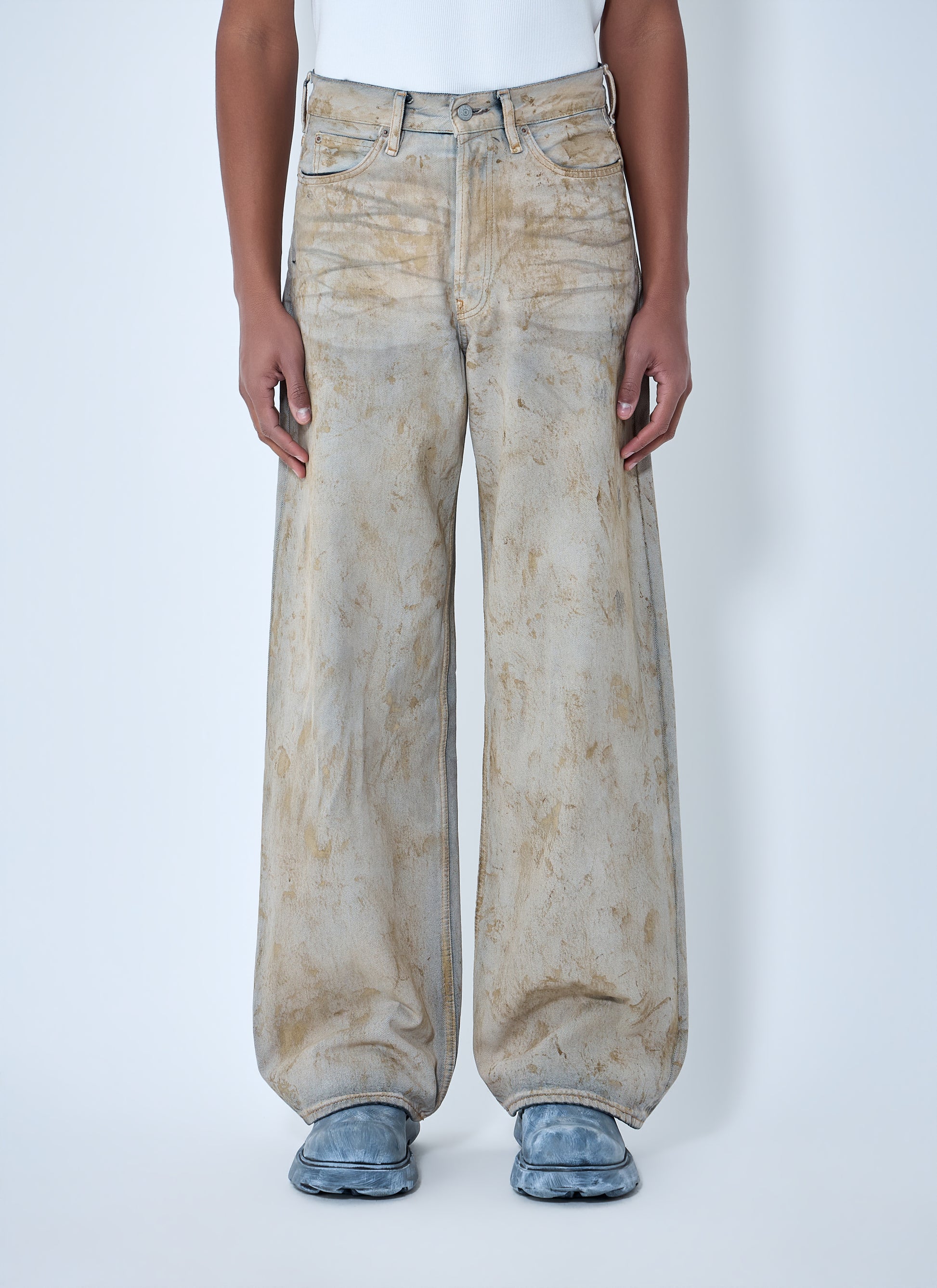 Acne Studios Men Wide-Leg Distressed Pants ACNE STUDIOS