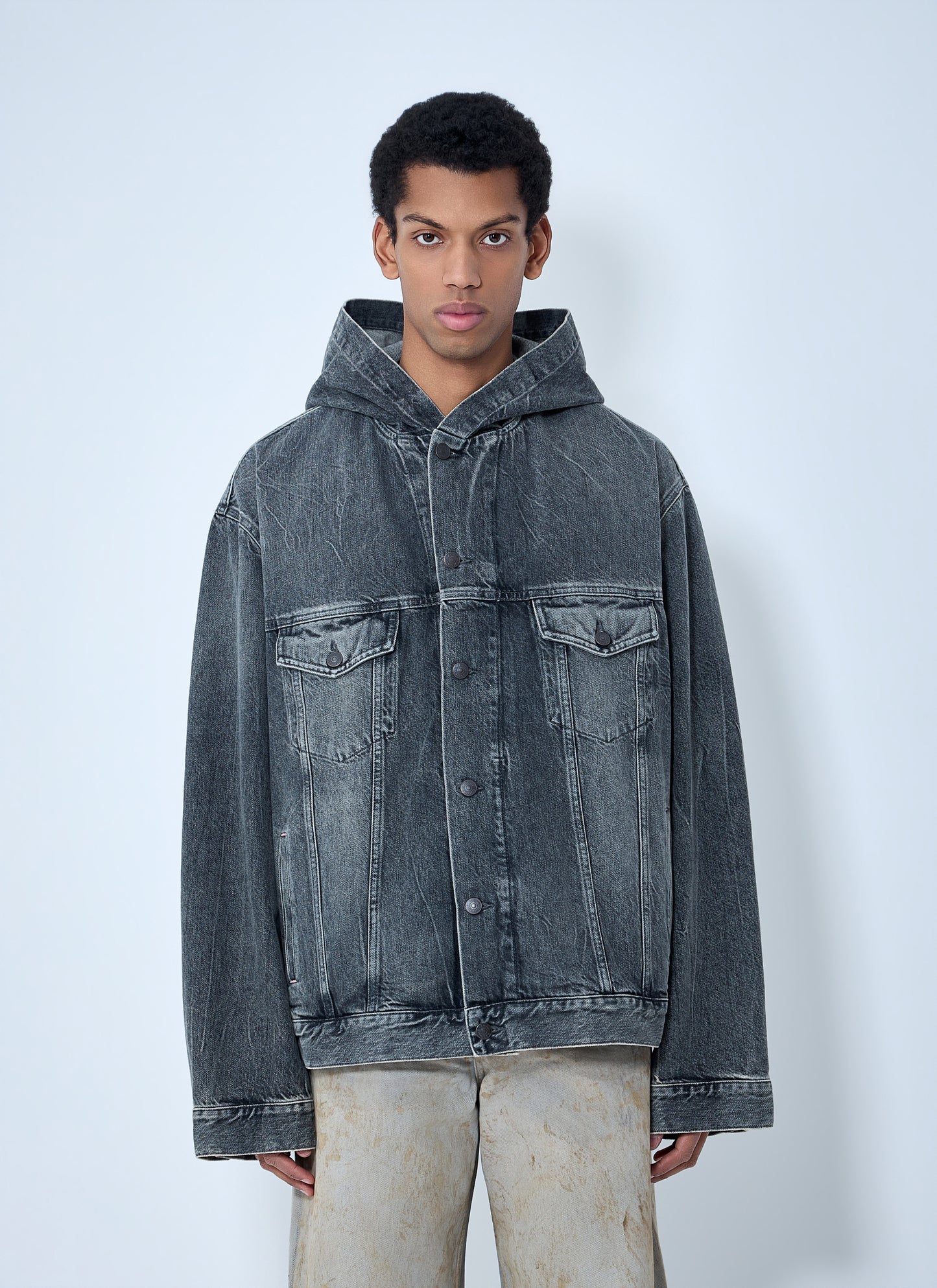 Acne Studios Men Hooded Denim Jacket ACNE STUDIOS