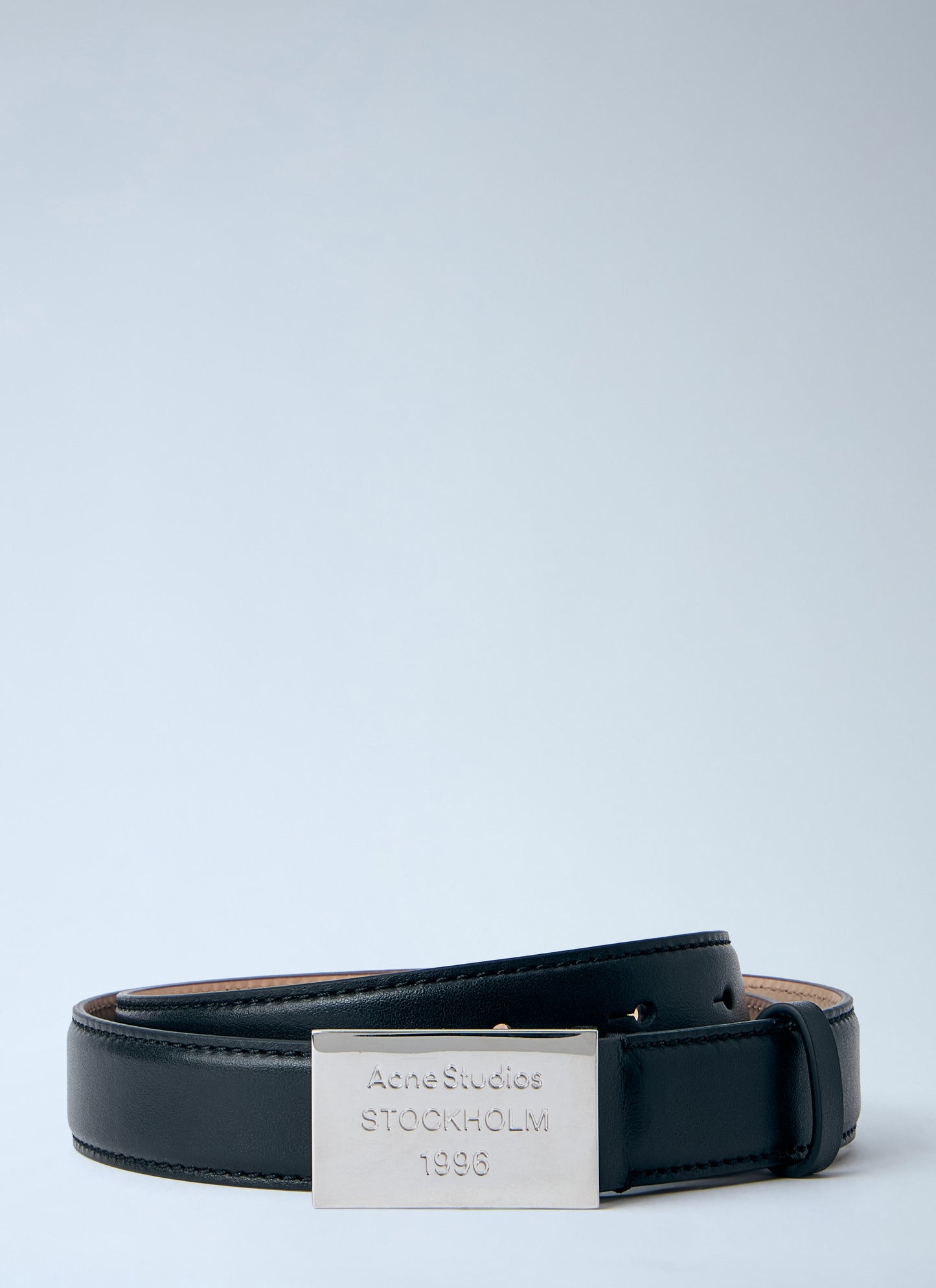 Acne Studios Men Engraved Logo Leather Belt ACNE STUDIOS