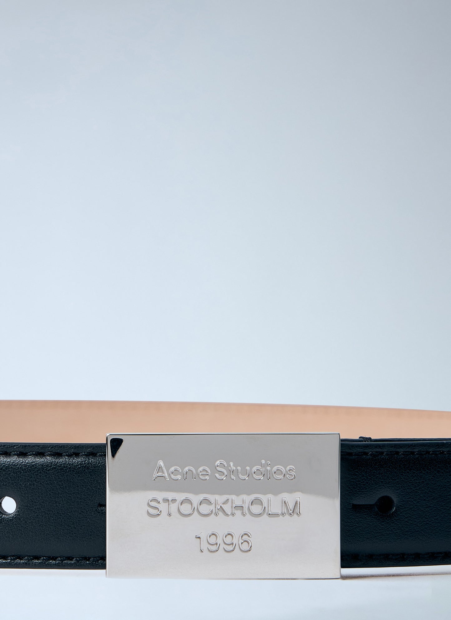 Acne Studios Men Engraved Logo Leather Belt ACNE STUDIOS