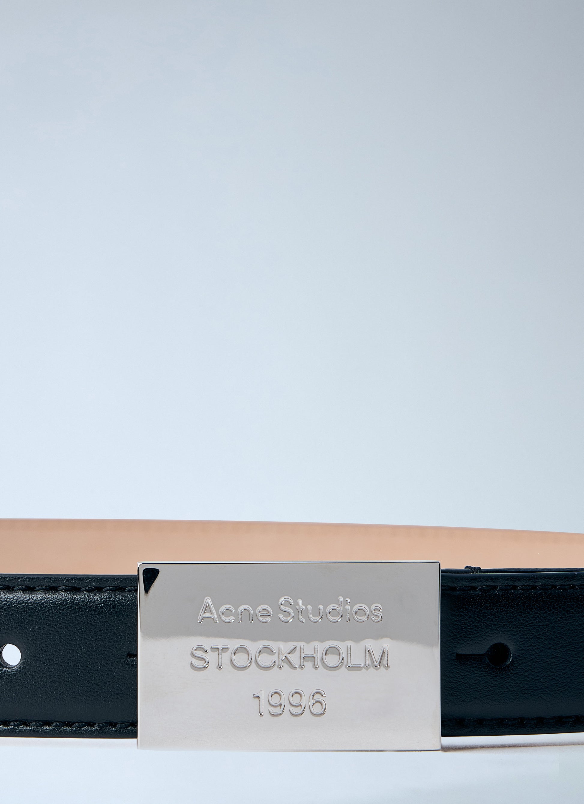 Acne Studios Men Engraved Logo Leather Belt ACNE STUDIOS