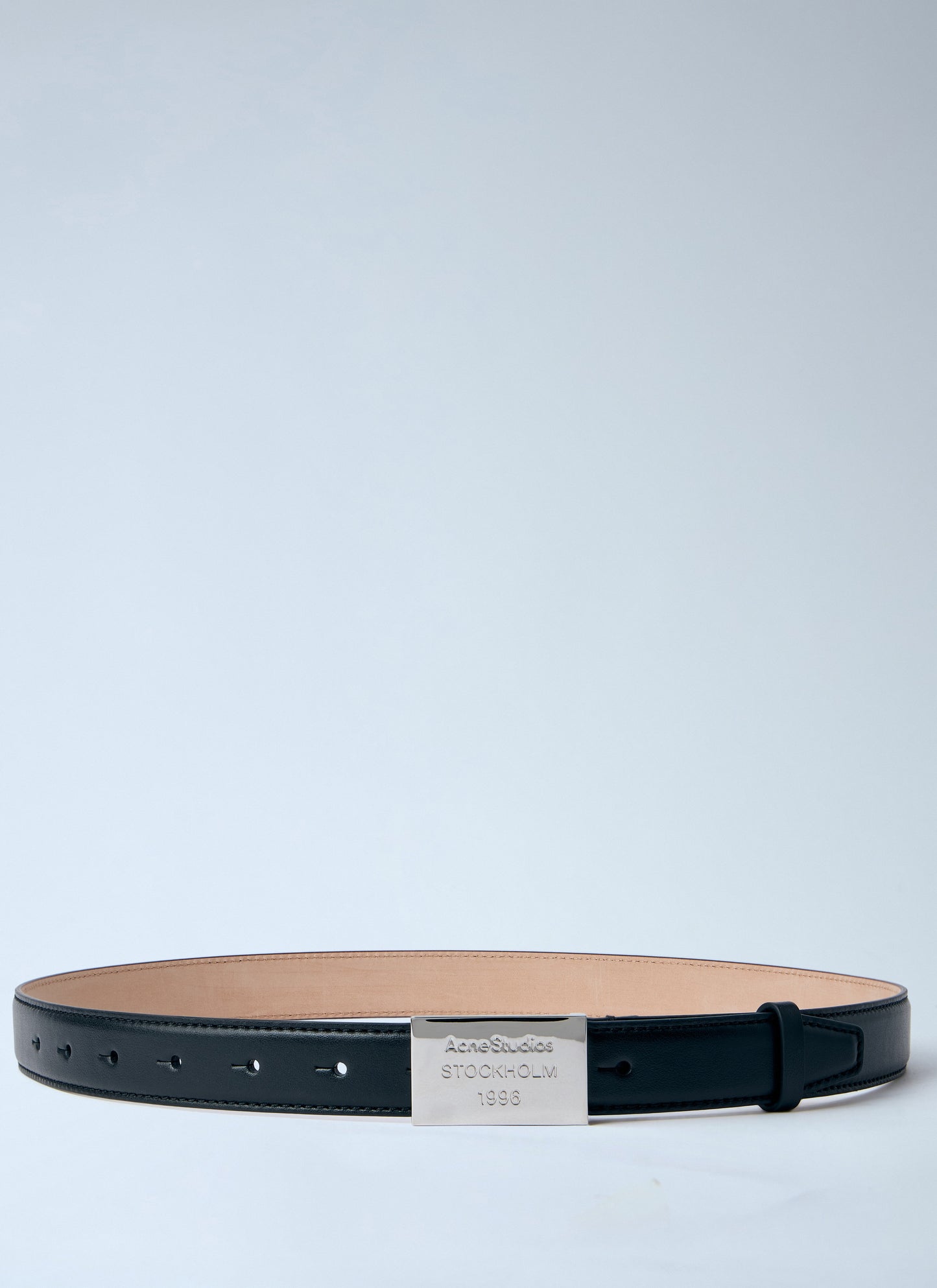 Acne Studios Men Engraved Logo Leather Belt ACNE STUDIOS