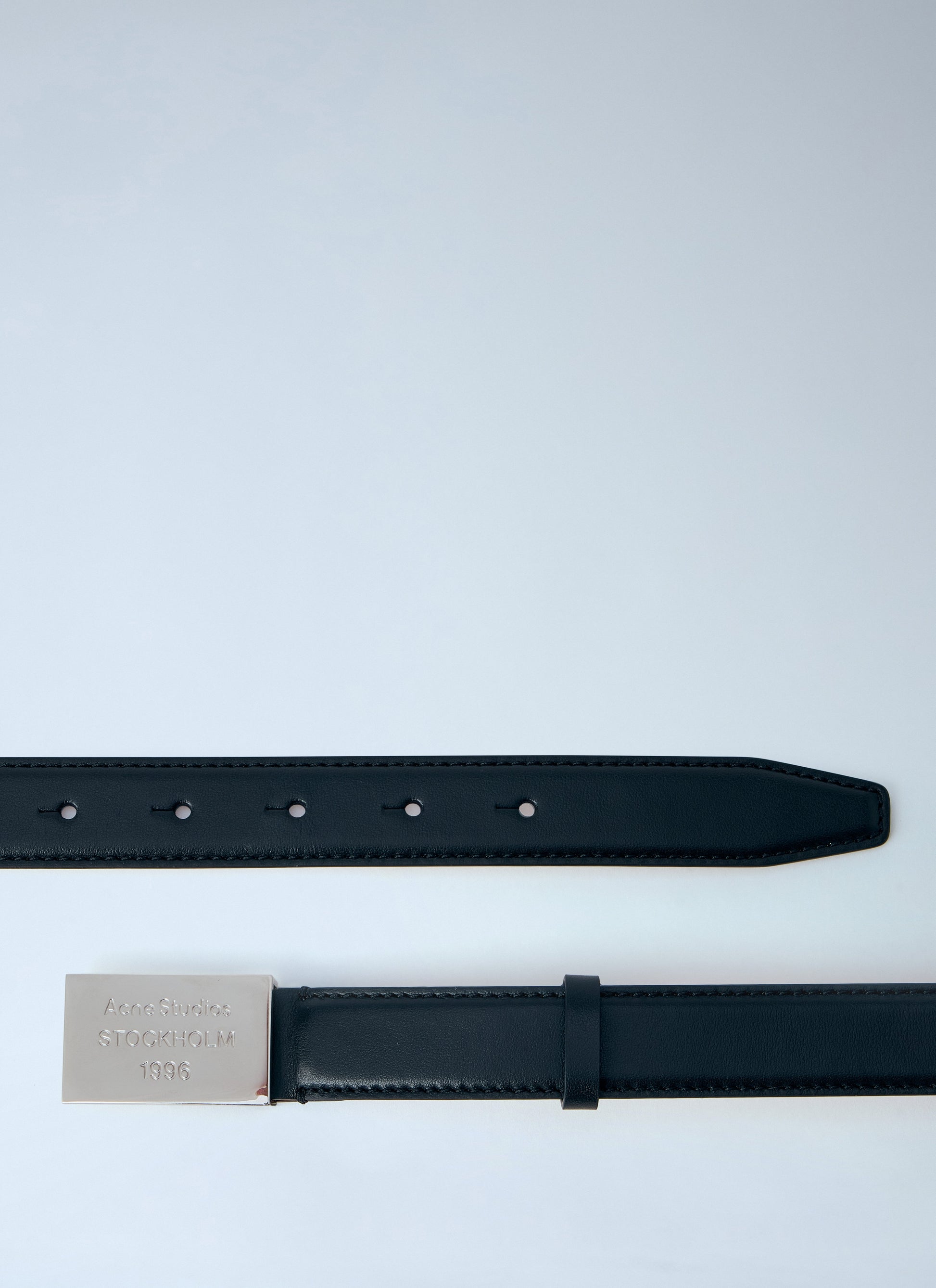 Acne Studios Men Engraved Logo Leather Belt ACNE STUDIOS