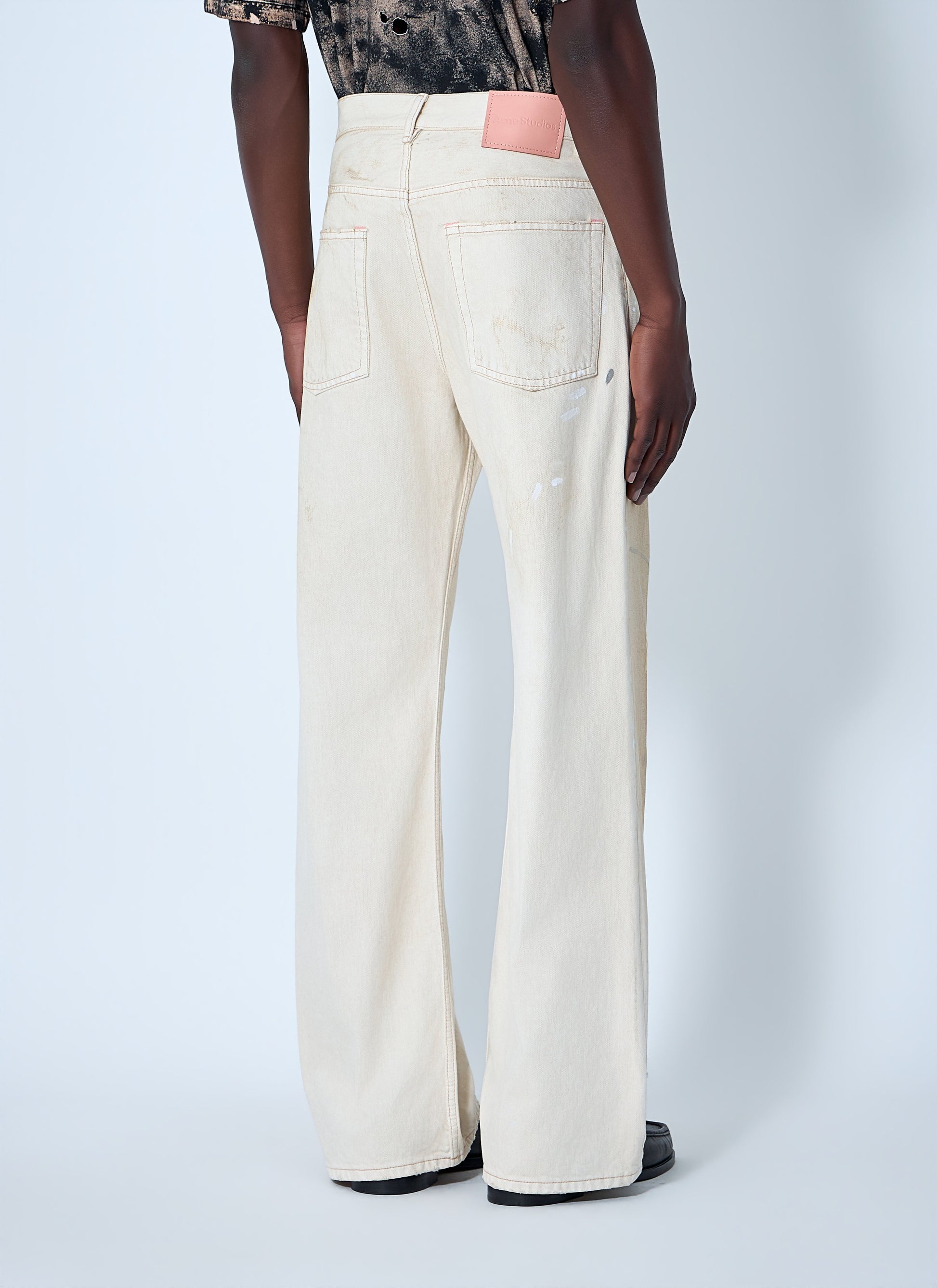 Acne Studios Men Paint-Splatter Wide-Leg Denim Jeans ACNE STUDIOS