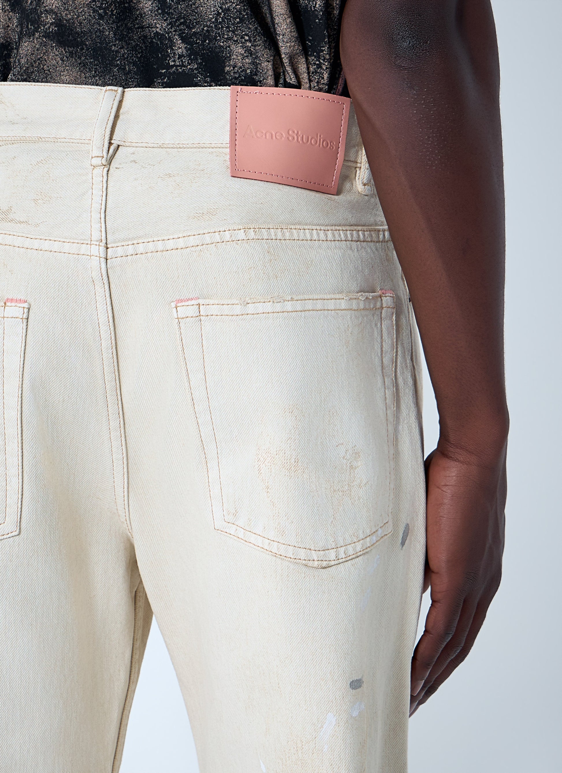 Acne Studios Men Paint-Splatter Wide-Leg Denim Jeans ACNE STUDIOS