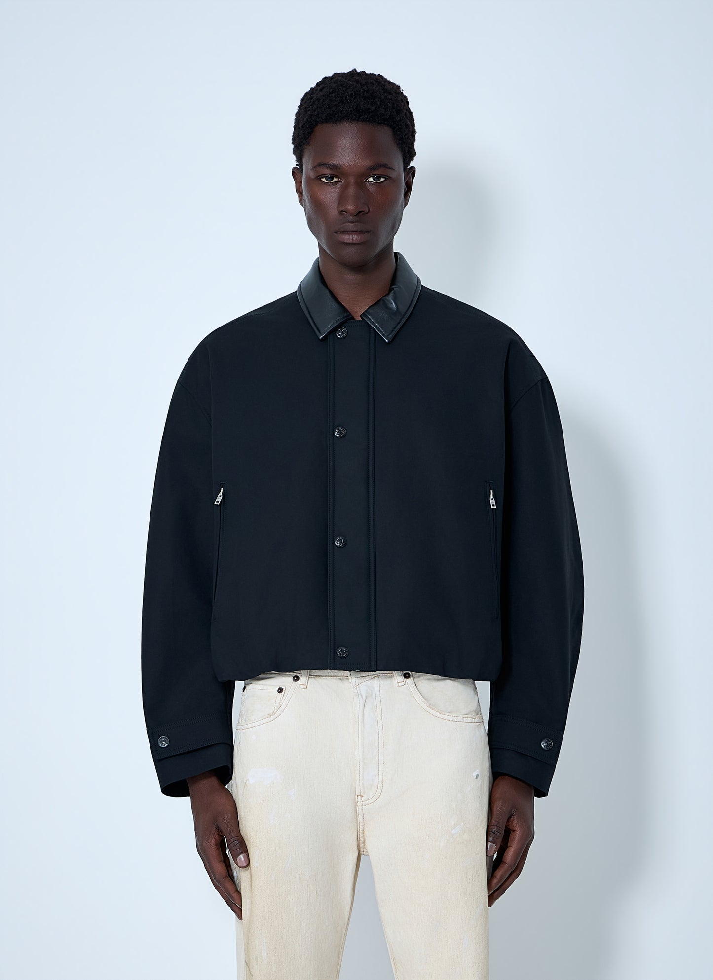 Acne Studios Men Leather-Trimmed Button Jacket ACNE STUDIOS