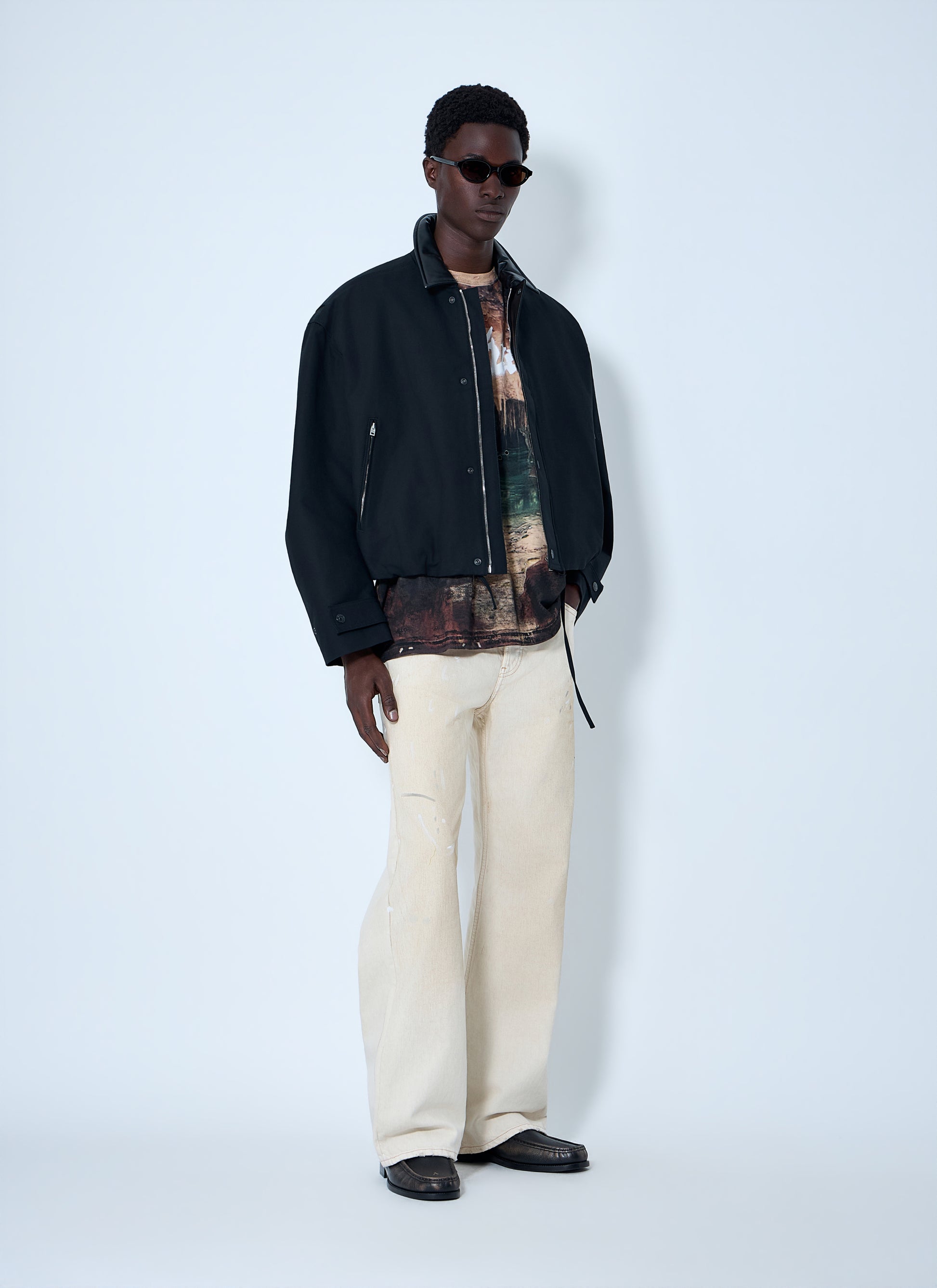Acne Studios Men Leather-Trimmed Button Jacket ACNE STUDIOS