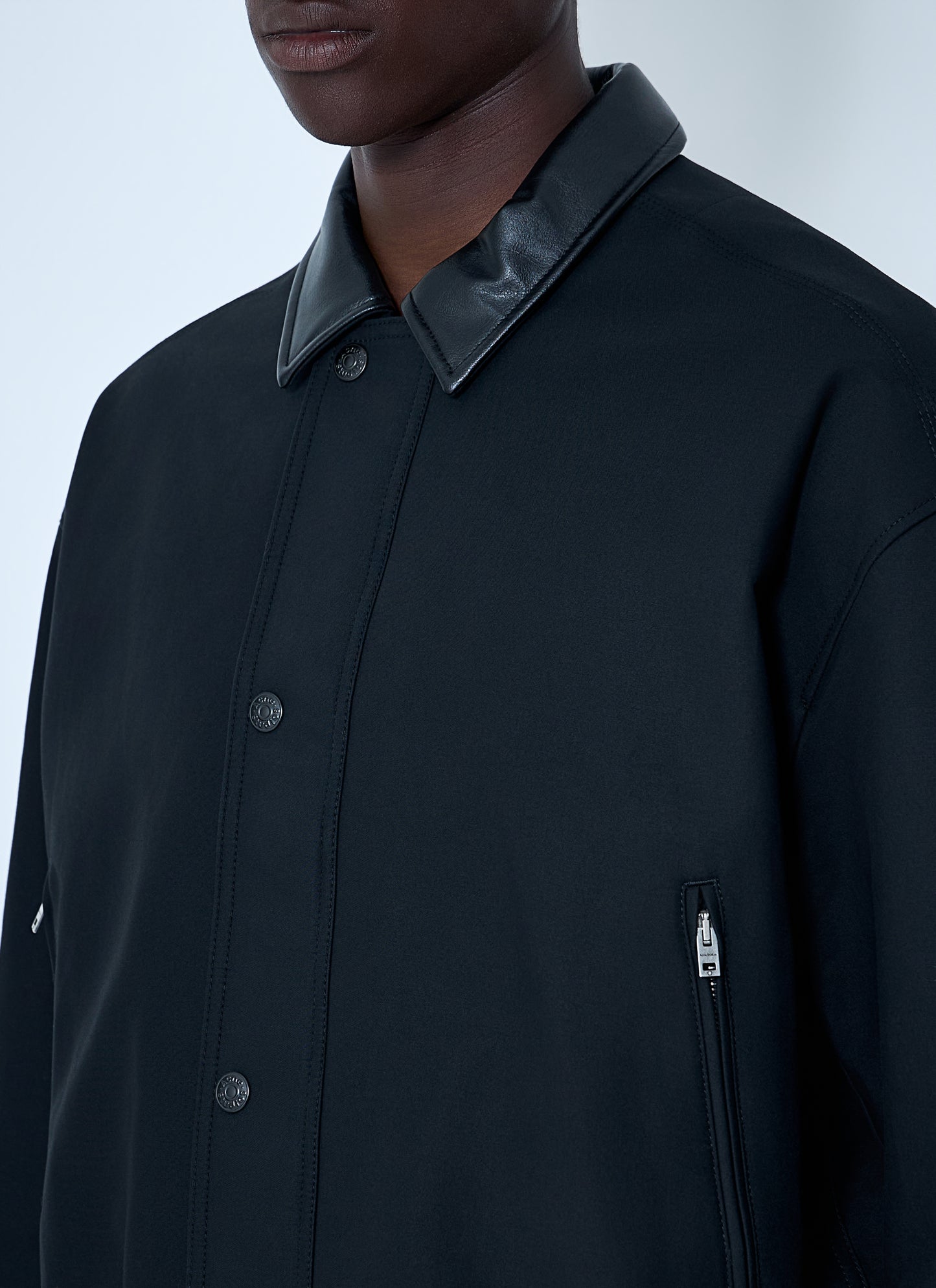 Acne Studios Men Leather-Trimmed Button Jacket ACNE STUDIOS