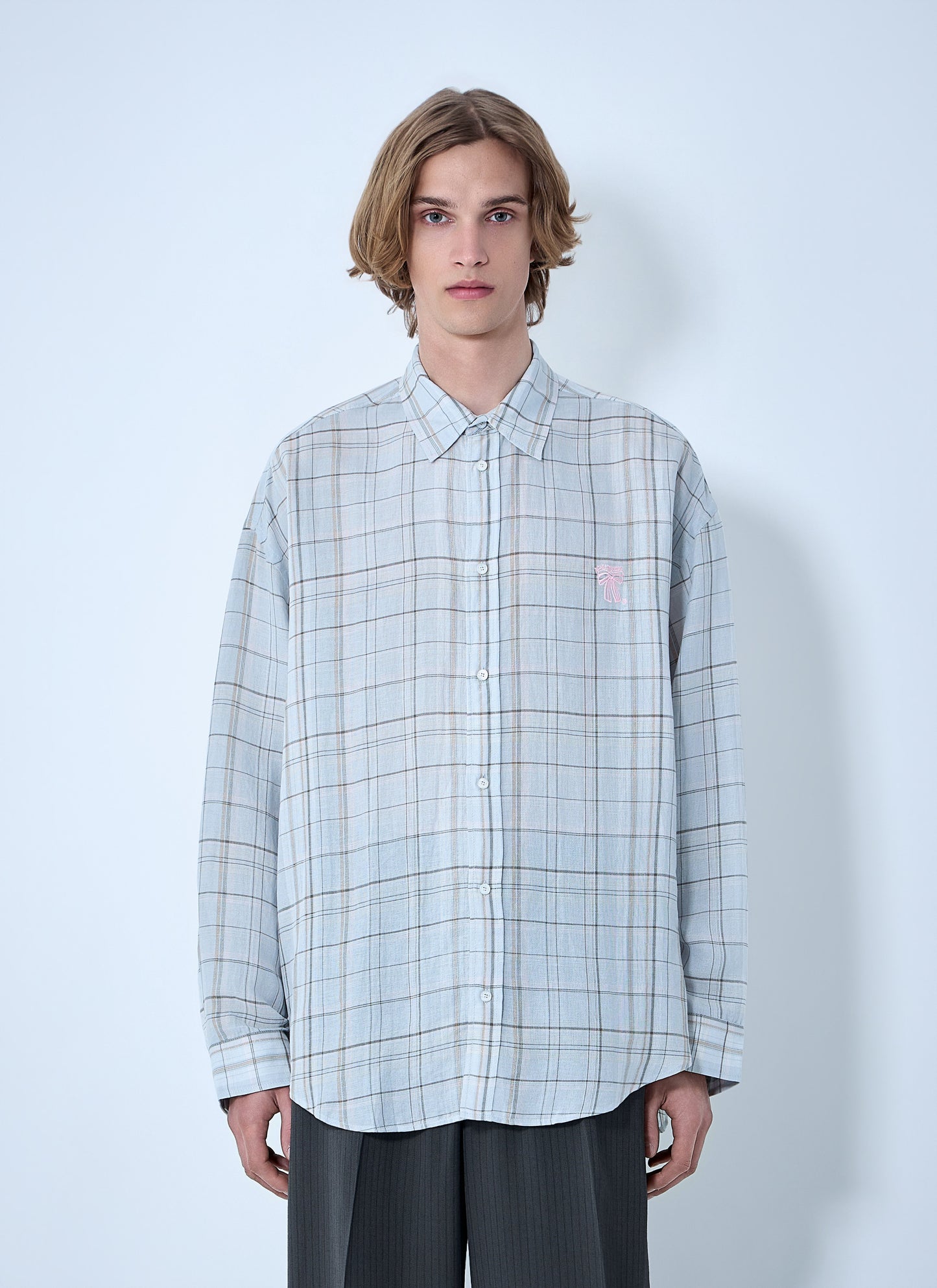 Acne Studios Men Plaid Button-Up Shirt ACNE STUDIOS