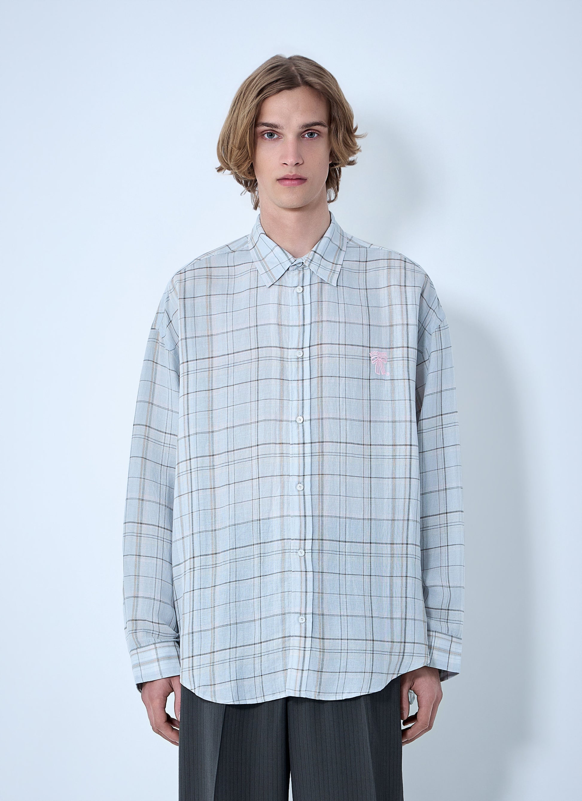 Acne Studios Men Plaid Button-Up Shirt ACNE STUDIOS