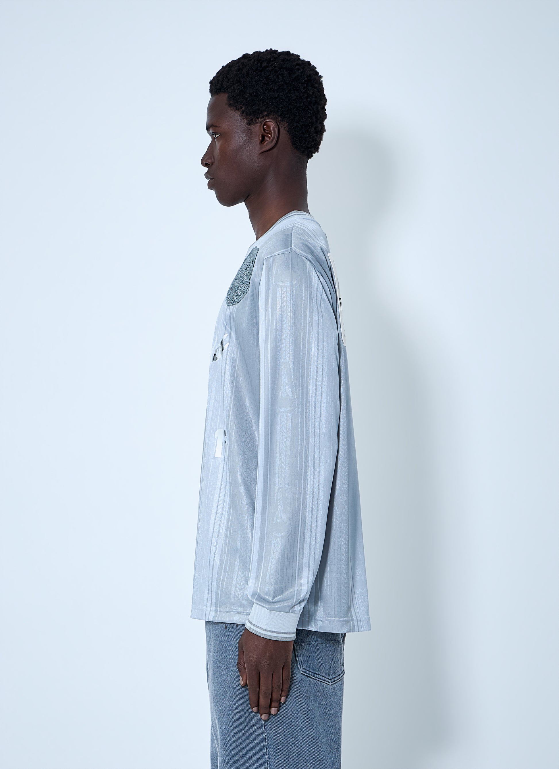 Acne Studios Men Embroidered Logo Long-Sleeve Shirt ACNE STUDIOS