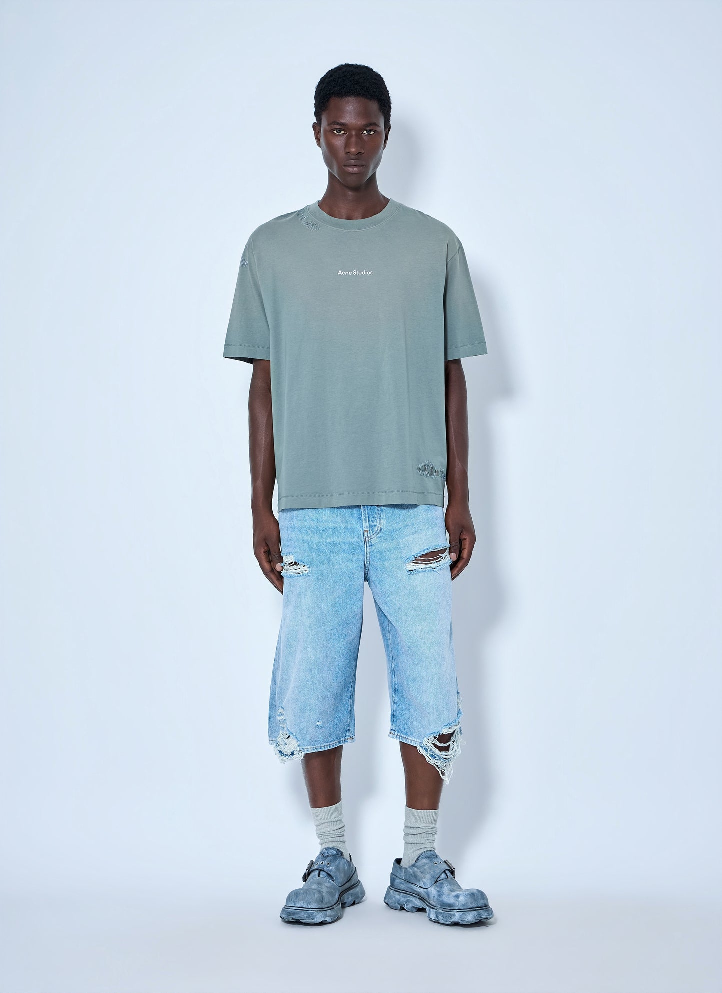 Acne Studios Men Distressed Denim Shorts ACNE STUDIOS