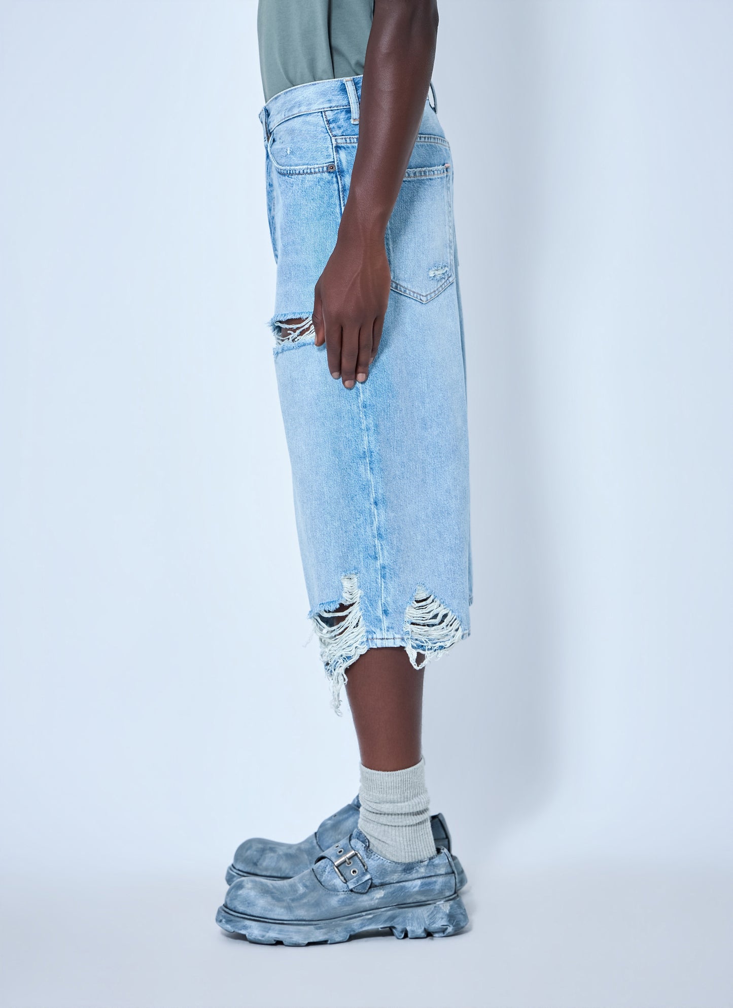 Acne Studios Men Distressed Denim Shorts ACNE STUDIOS