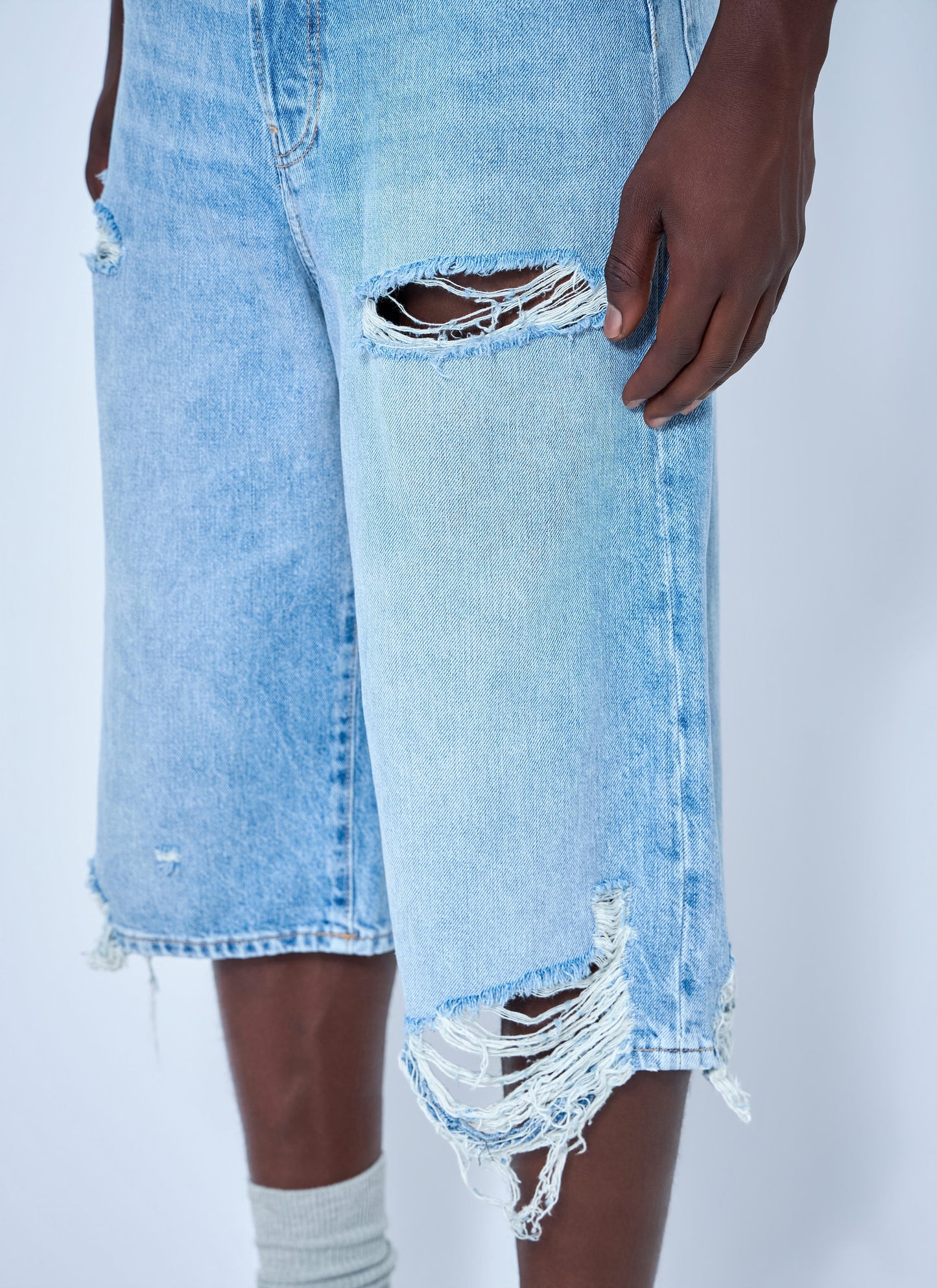 Acne Studios Men Distressed Denim Shorts ACNE STUDIOS