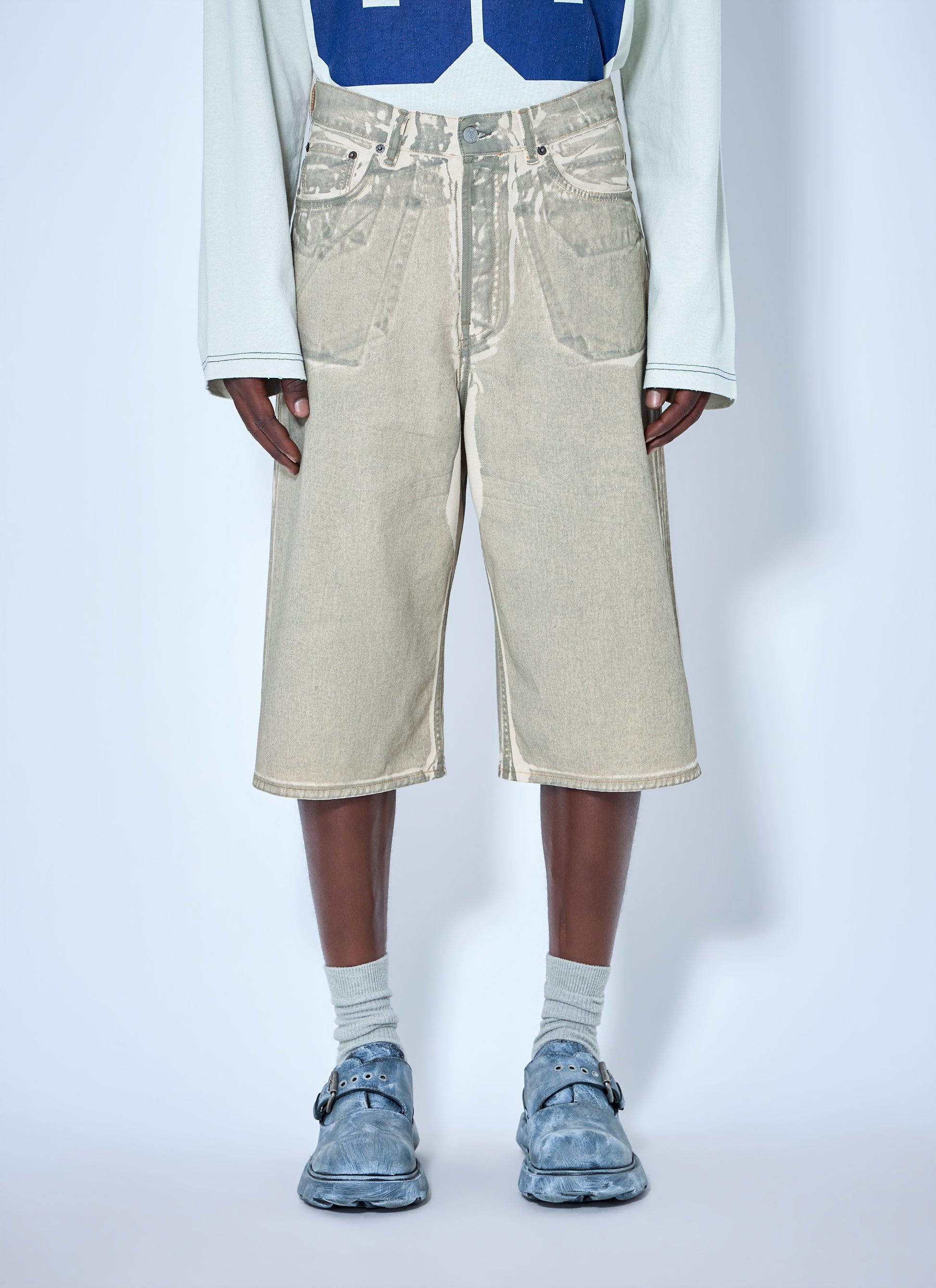 Acne Studios Men Wide-Leg Denim Shorts ACNE STUDIOS