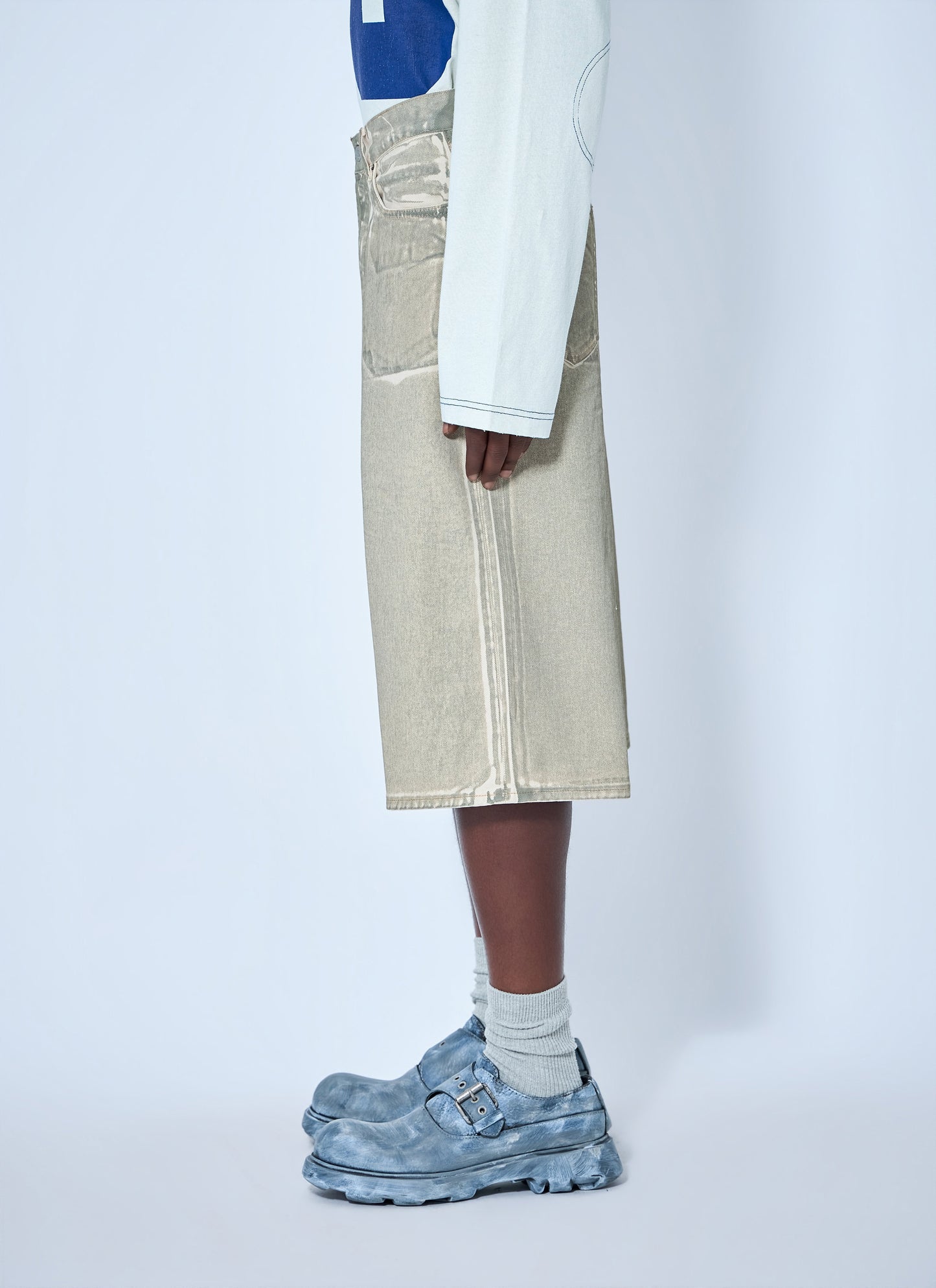 Acne Studios Men Wide-Leg Denim Shorts ACNE STUDIOS