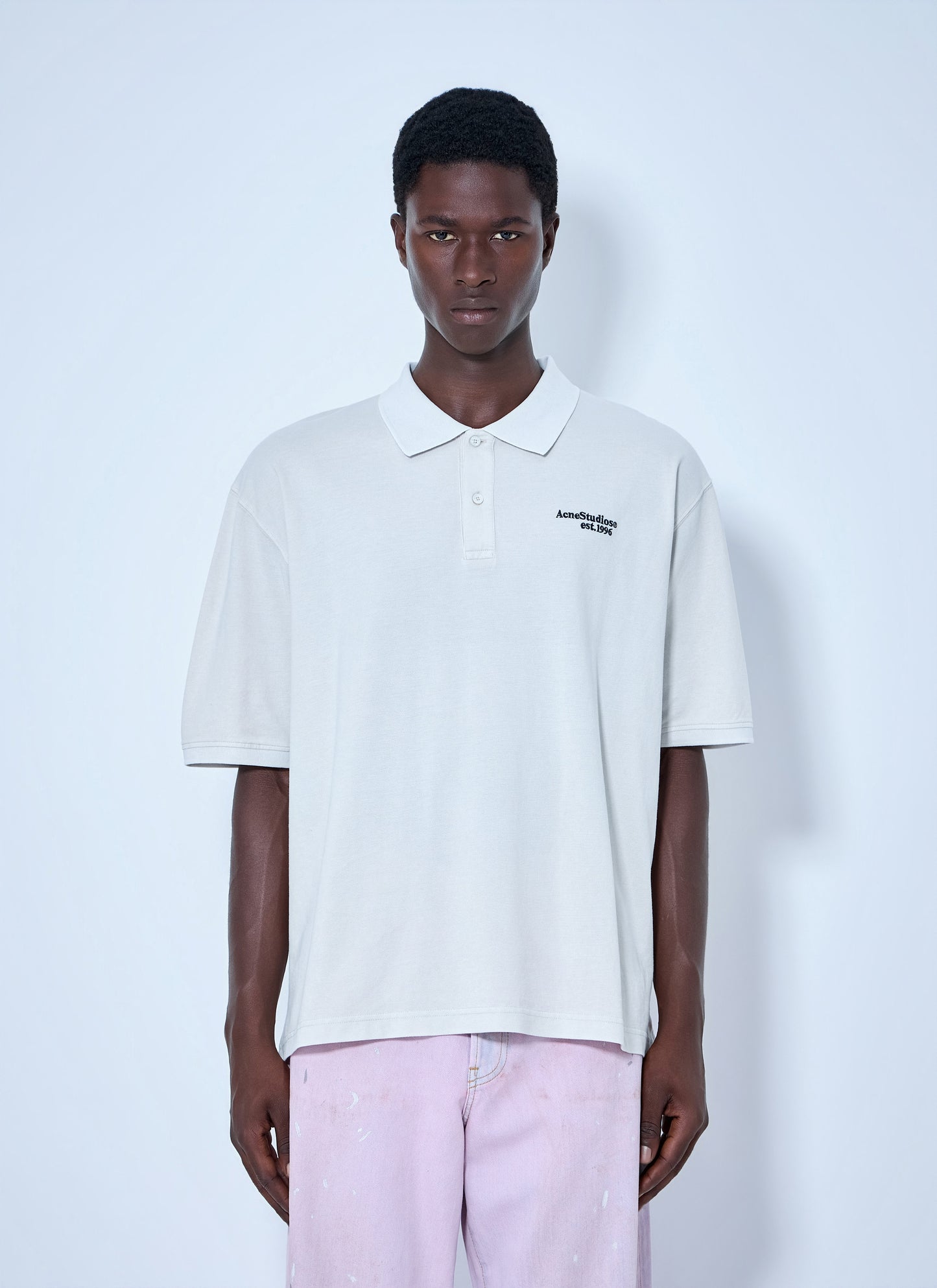 Acne Studios Men Washed Logo Polo Shirt ACNE STUDIOS