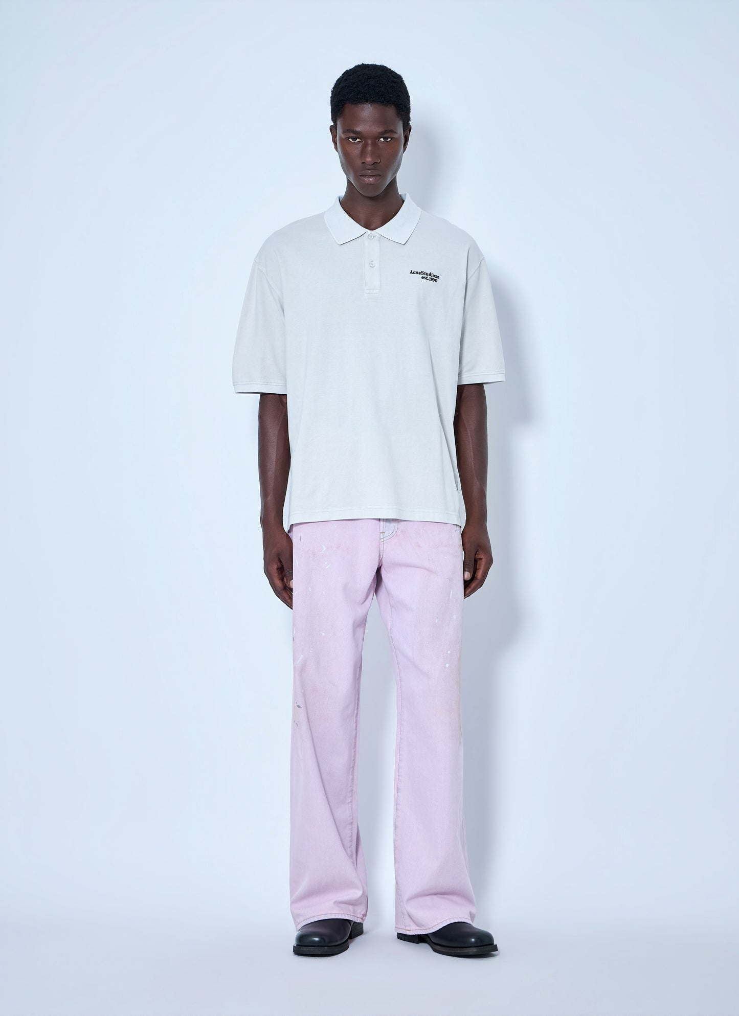 Acne Studios Men Washed Logo Polo Shirt ACNE STUDIOS