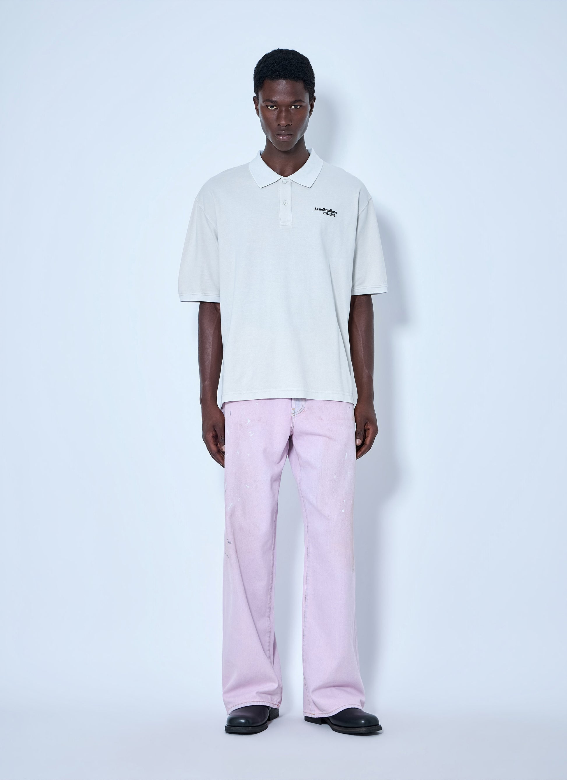 Acne Studios Men Washed Logo Polo Shirt ACNE STUDIOS
