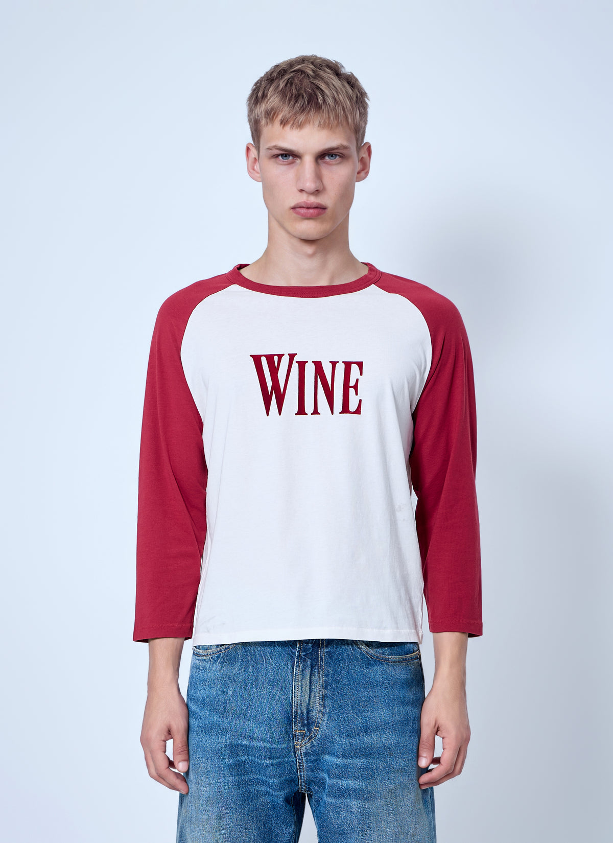 Acne Studios Men Wine Graphic T-Shirt ACNE STUDIOS