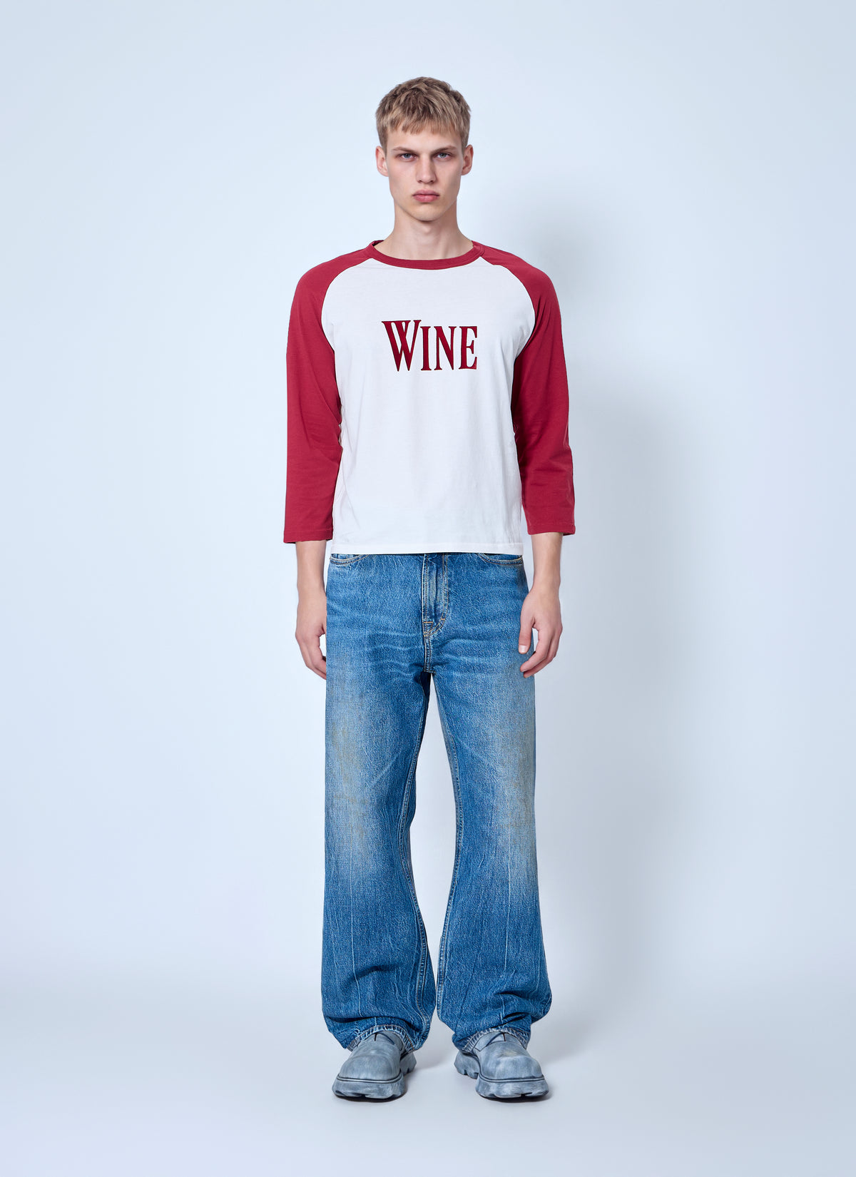 Acne Studios Men Wine Graphic T-Shirt ACNE STUDIOS