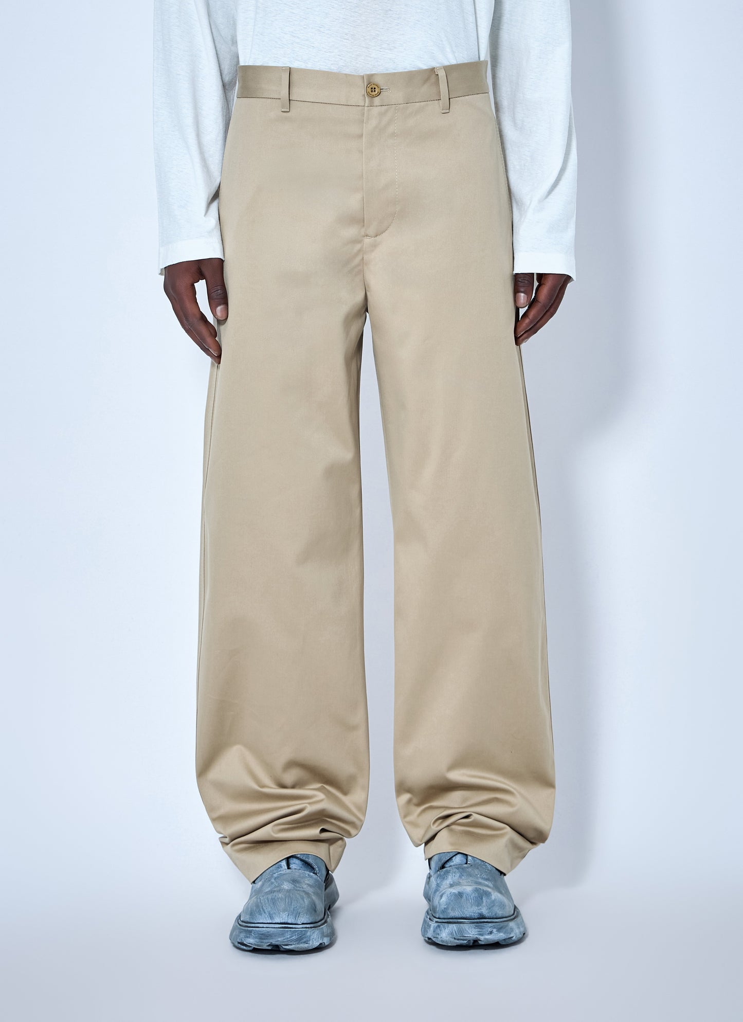 Acne Studios Men Cotton Satin Tailored Trousers ACNE STUDIOS