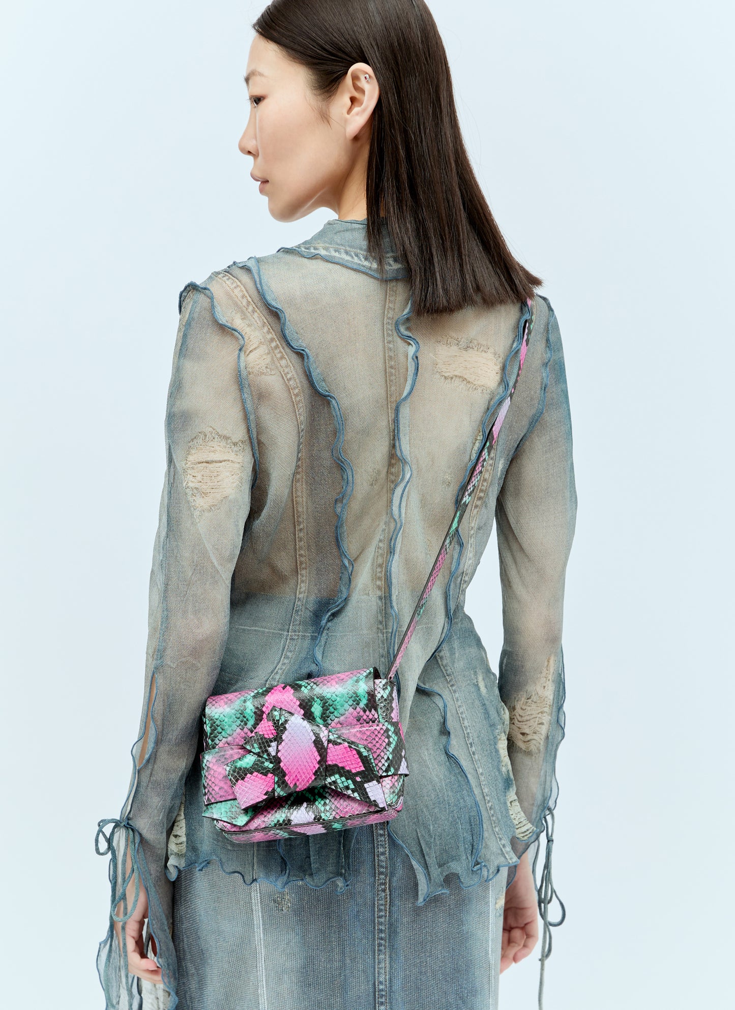 Acne Studios Women Snake Embossed Shoulder Bag ACNE STUDIOS
