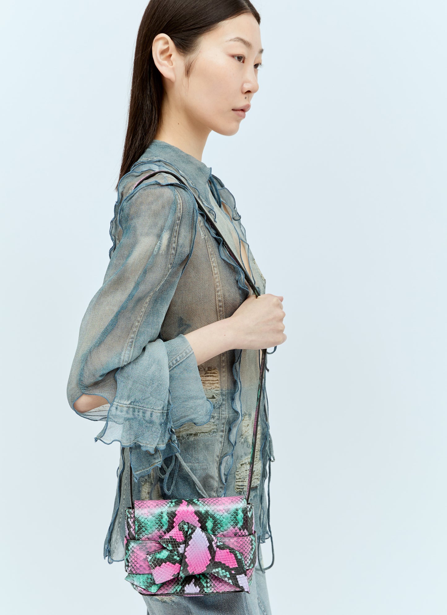 Acne Studios Women Snake Embossed Shoulder Bag ACNE STUDIOS