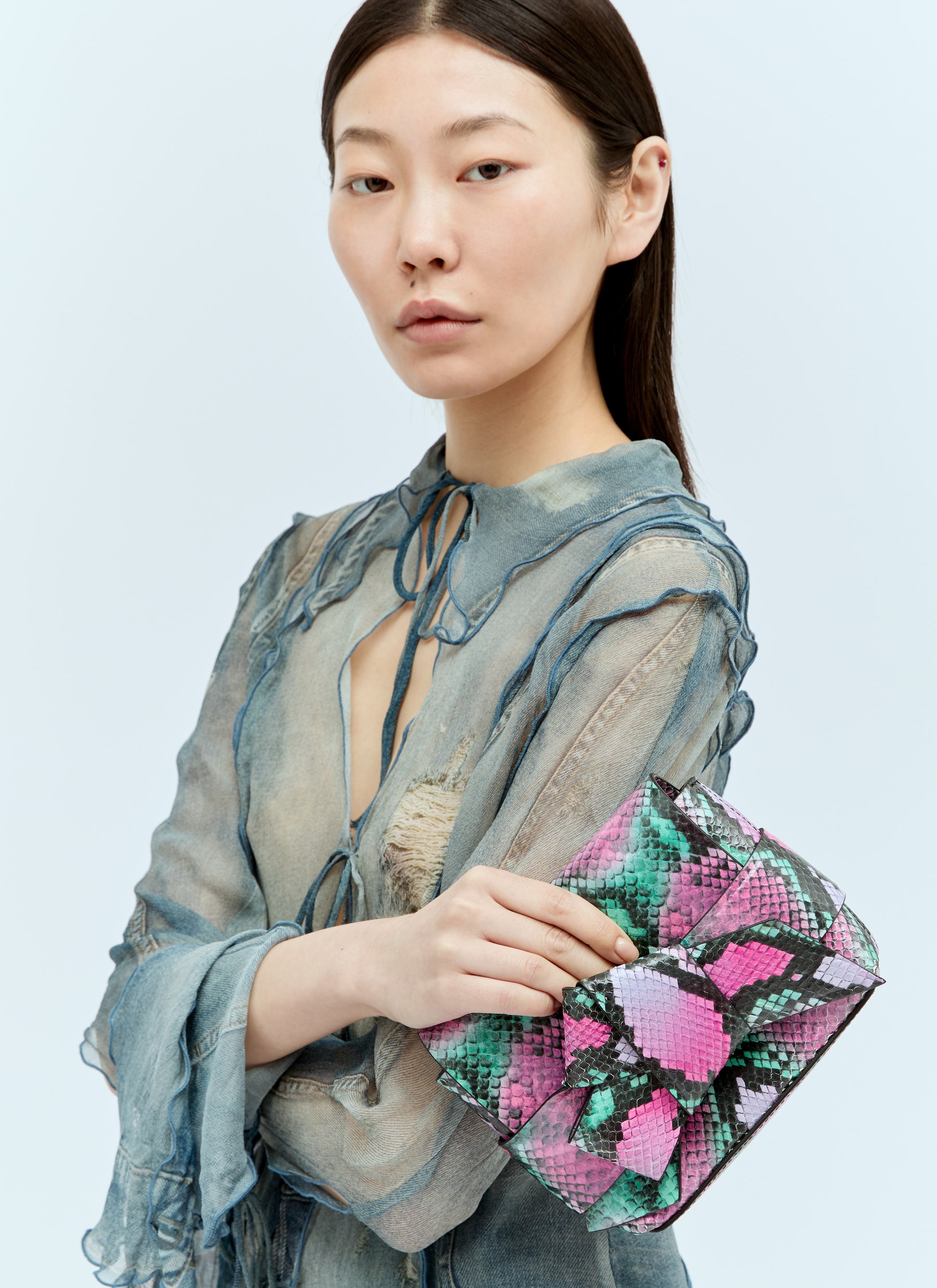 Acne Studios Women Snake Embossed Shoulder Bag ACNE STUDIOS