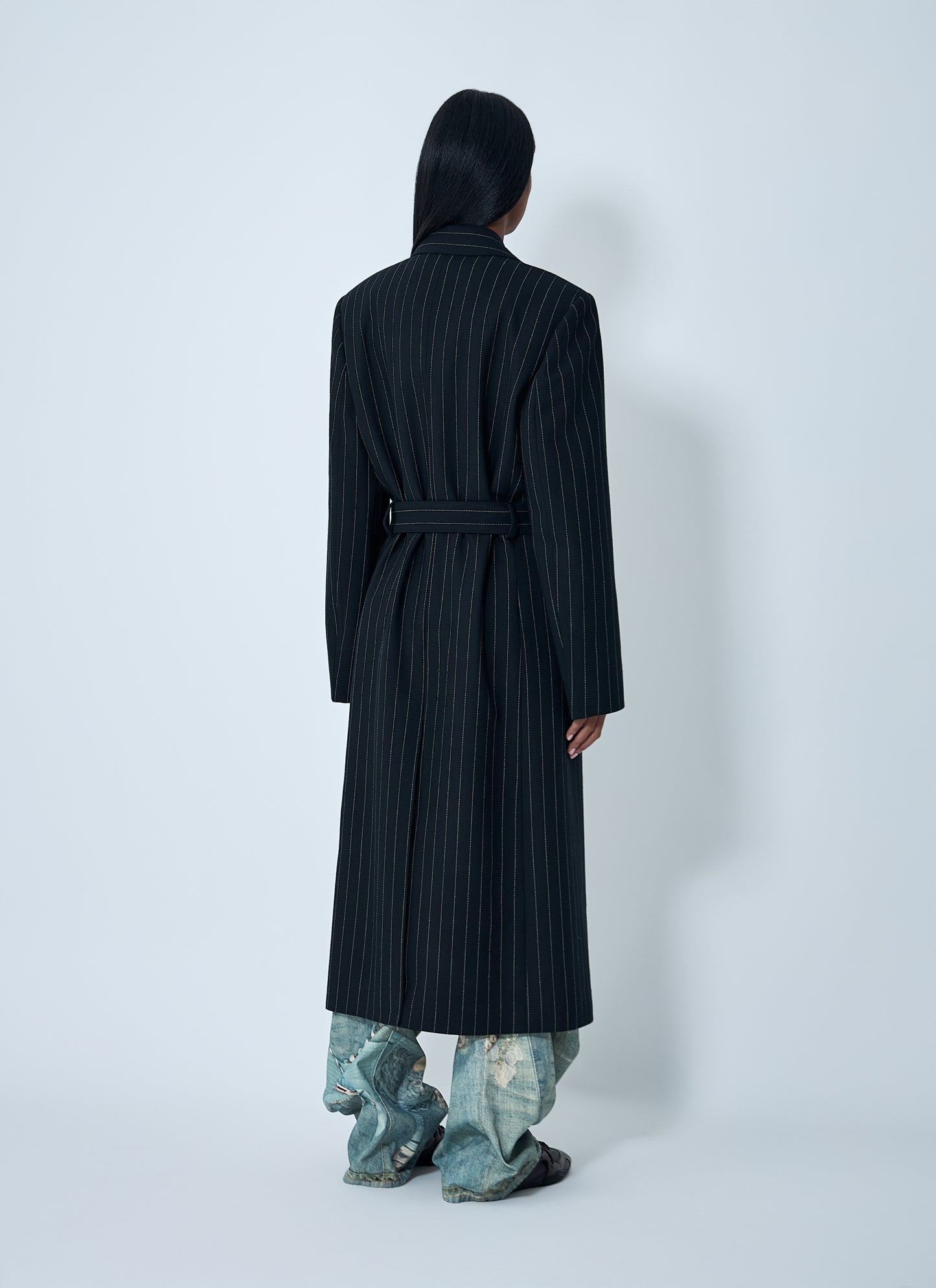 Acne Studios Women Belted Pinstripe Coat ACNE STUDIOS