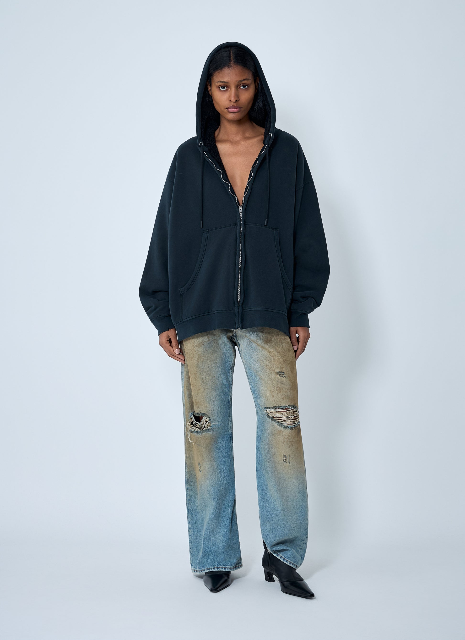 Acne Studios Women Zip-Up Hooded Sweatshirt ACNE STUDIOS