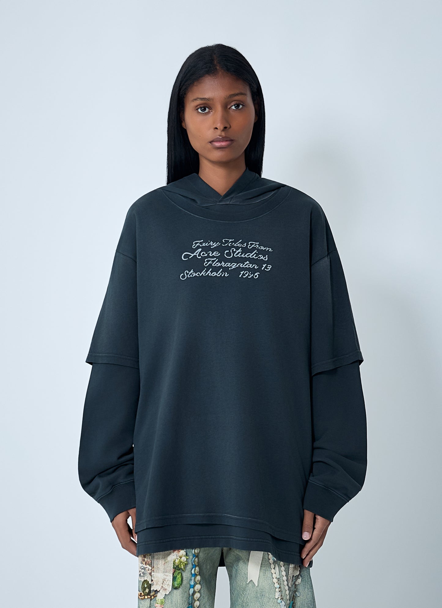 Acne Studios Women Hooded Logo Motif T-Shirt ACNE STUDIOS