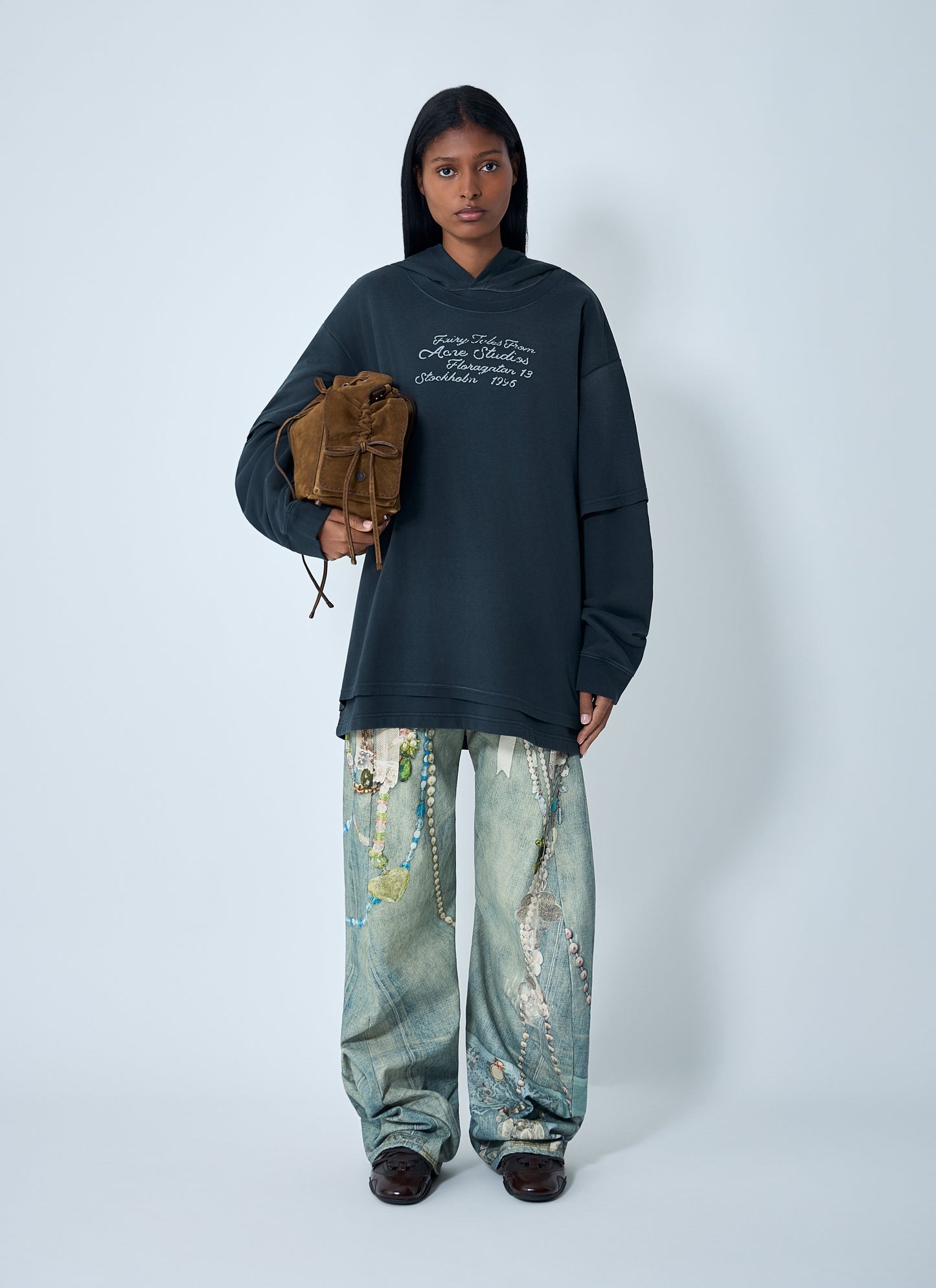 Acne Studios Women Hooded Logo Motif T-Shirt ACNE STUDIOS