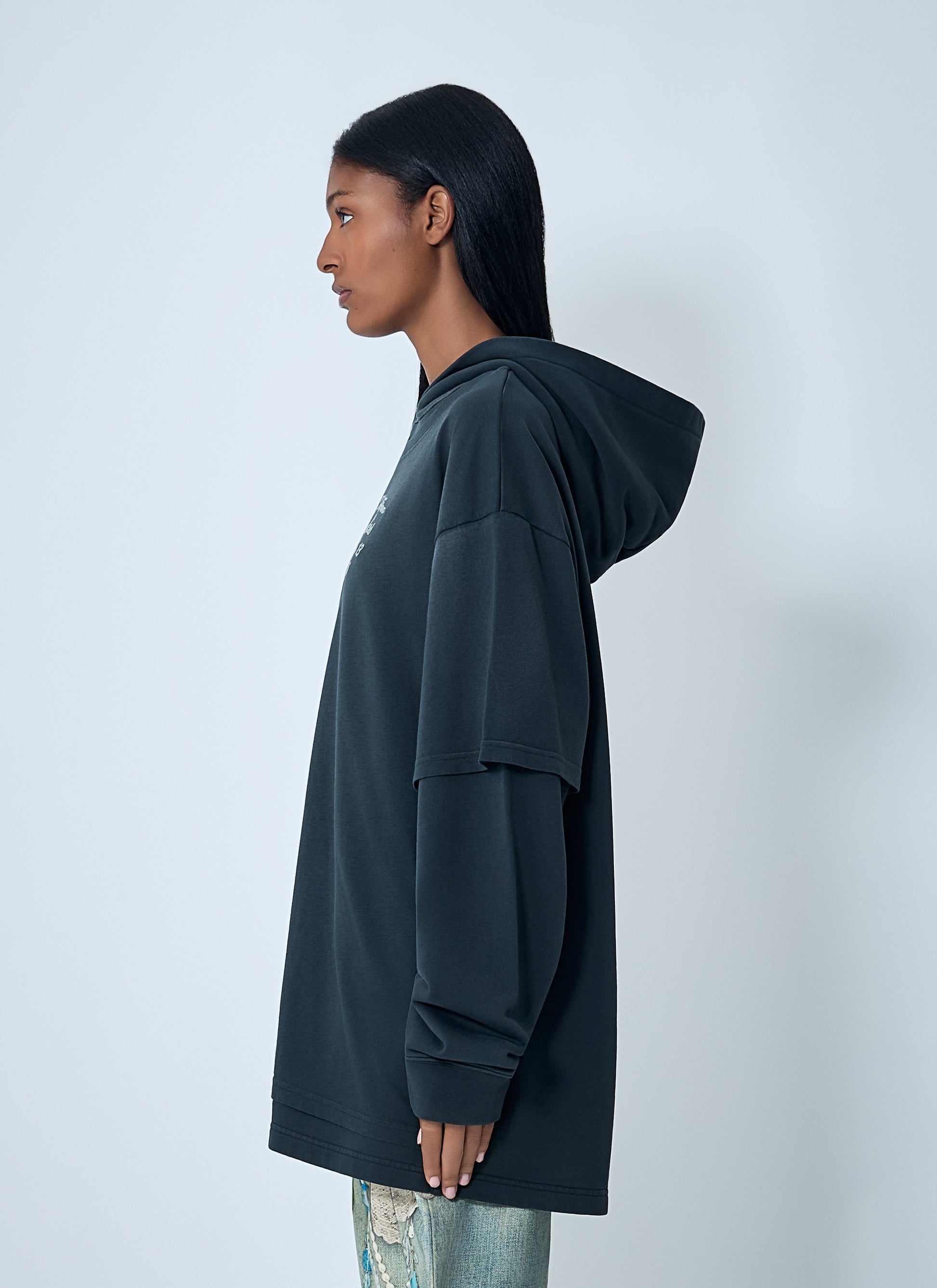Acne Studios Women Hooded Logo Motif T-Shirt ACNE STUDIOS