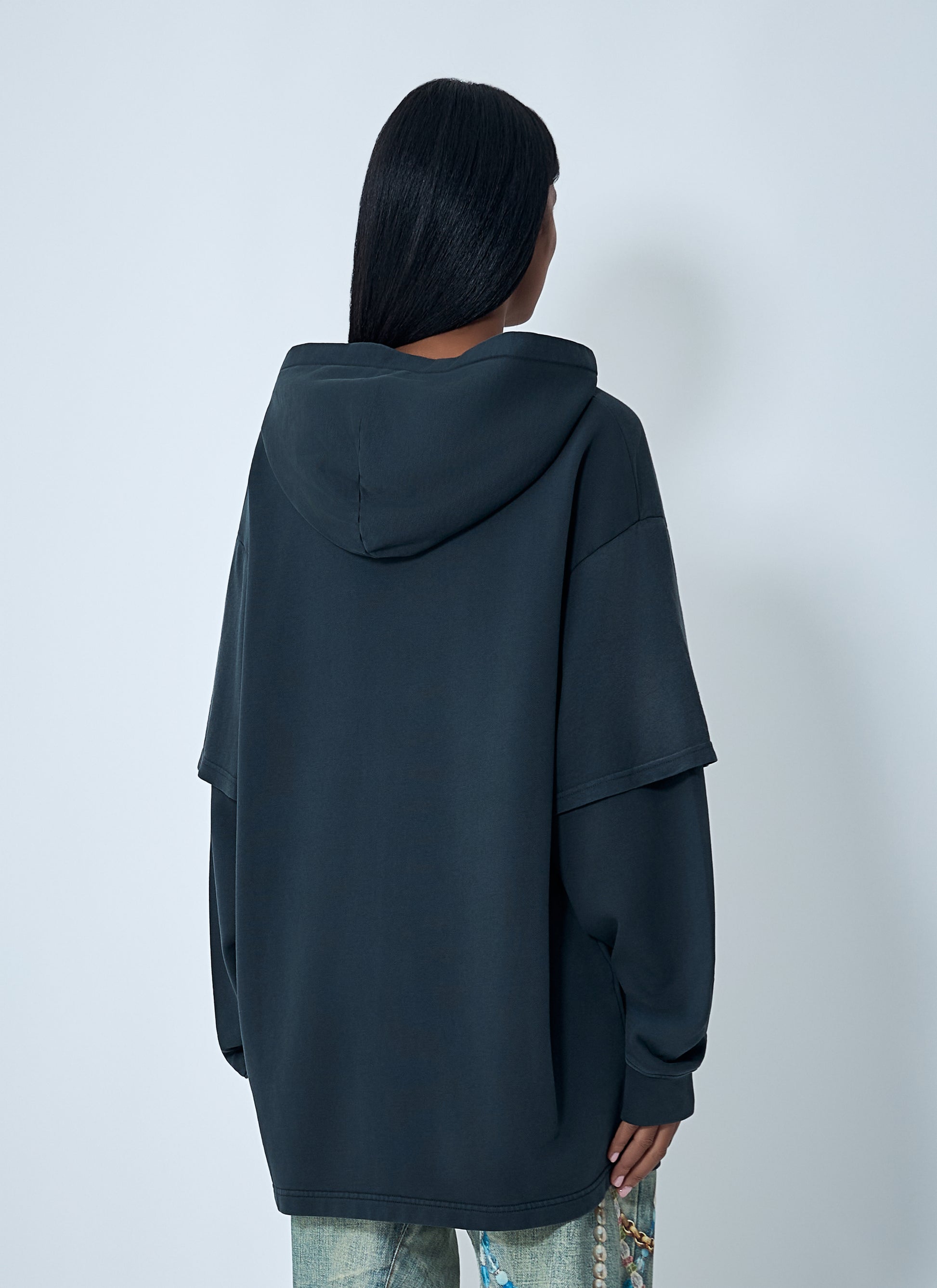 Acne Studios Women Hooded Logo Motif T-Shirt ACNE STUDIOS