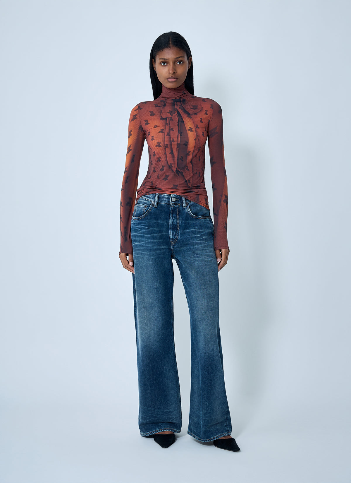 Acne Studios Women Print Mesh Top ACNE STUDIOS