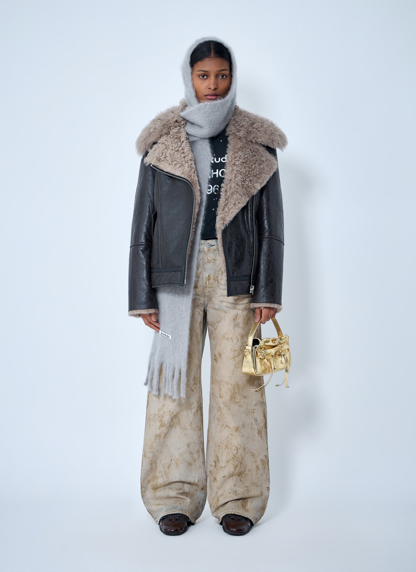 Acne Studios Women Leather Shearling Jacket ACNE STUDIOS