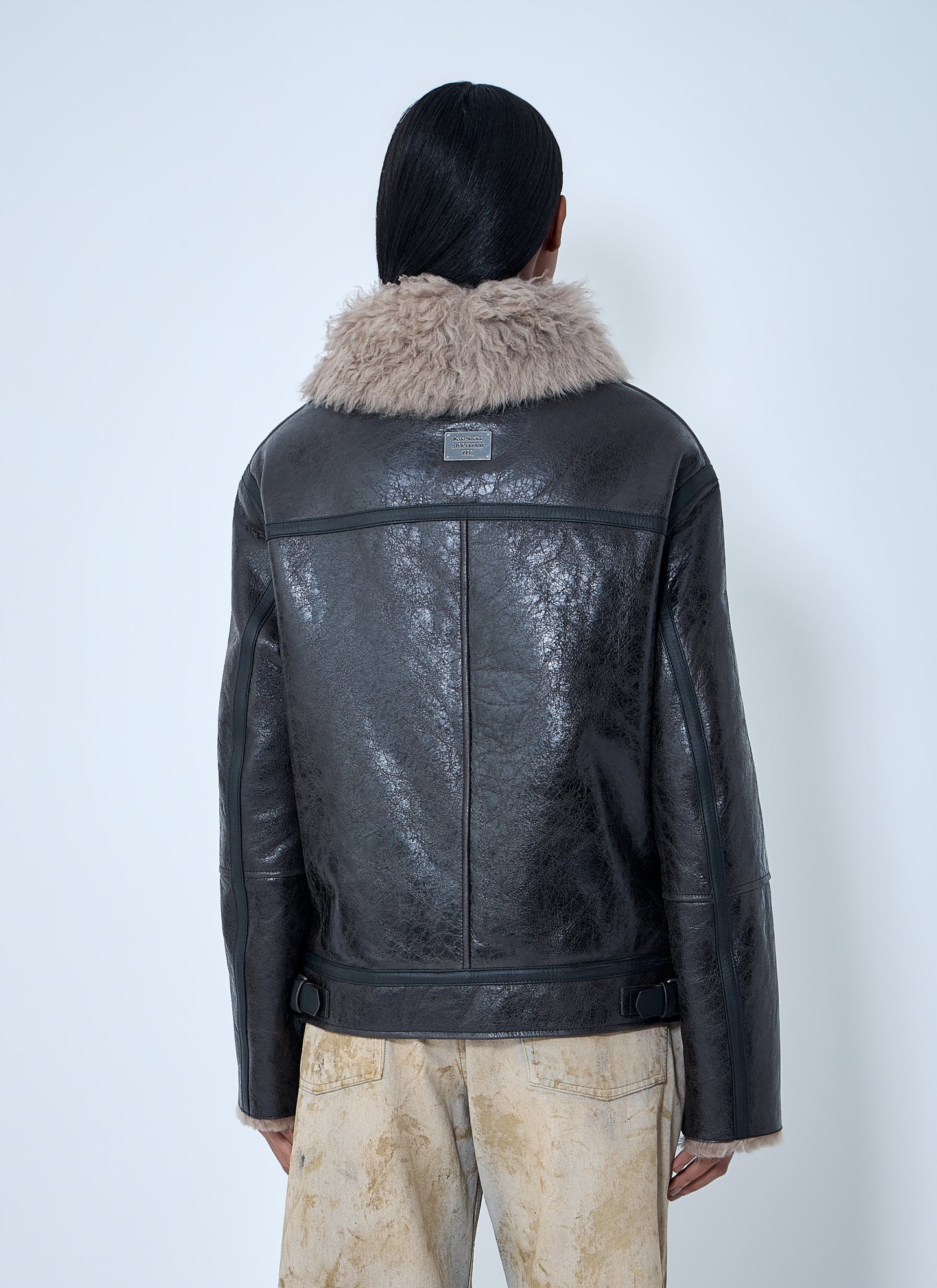 Acne Studios Women Leather Shearling Jacket ACNE STUDIOS
