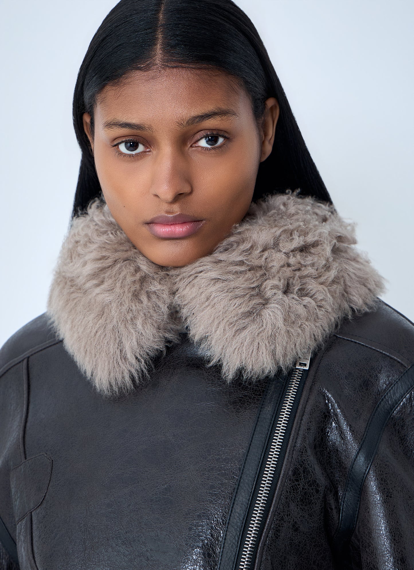 Acne Studios Women Leather Shearling Jacket ACNE STUDIOS