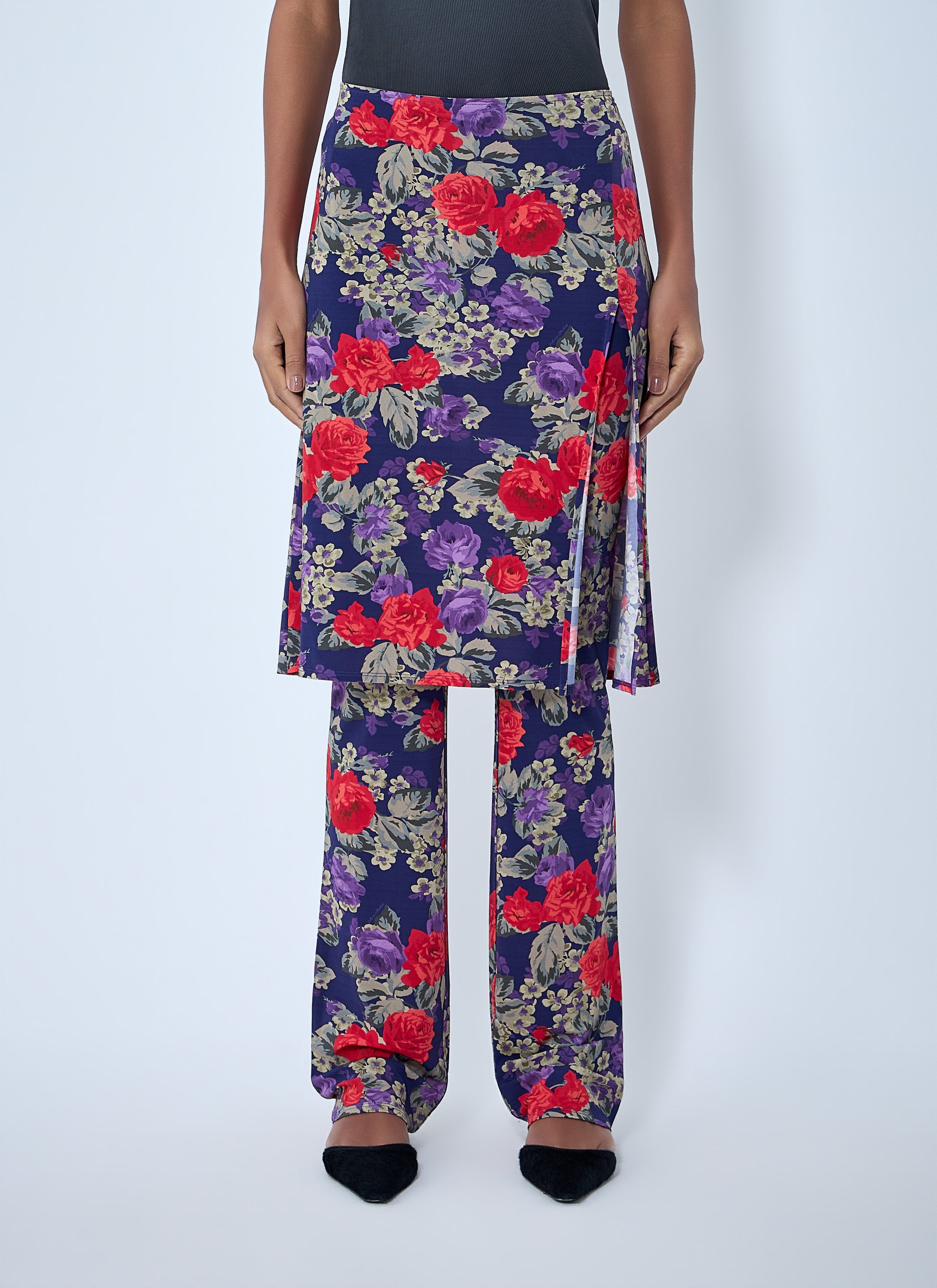 Acne Studios Women Floral Print Layered Skirt Pants ACNE STUDIOS