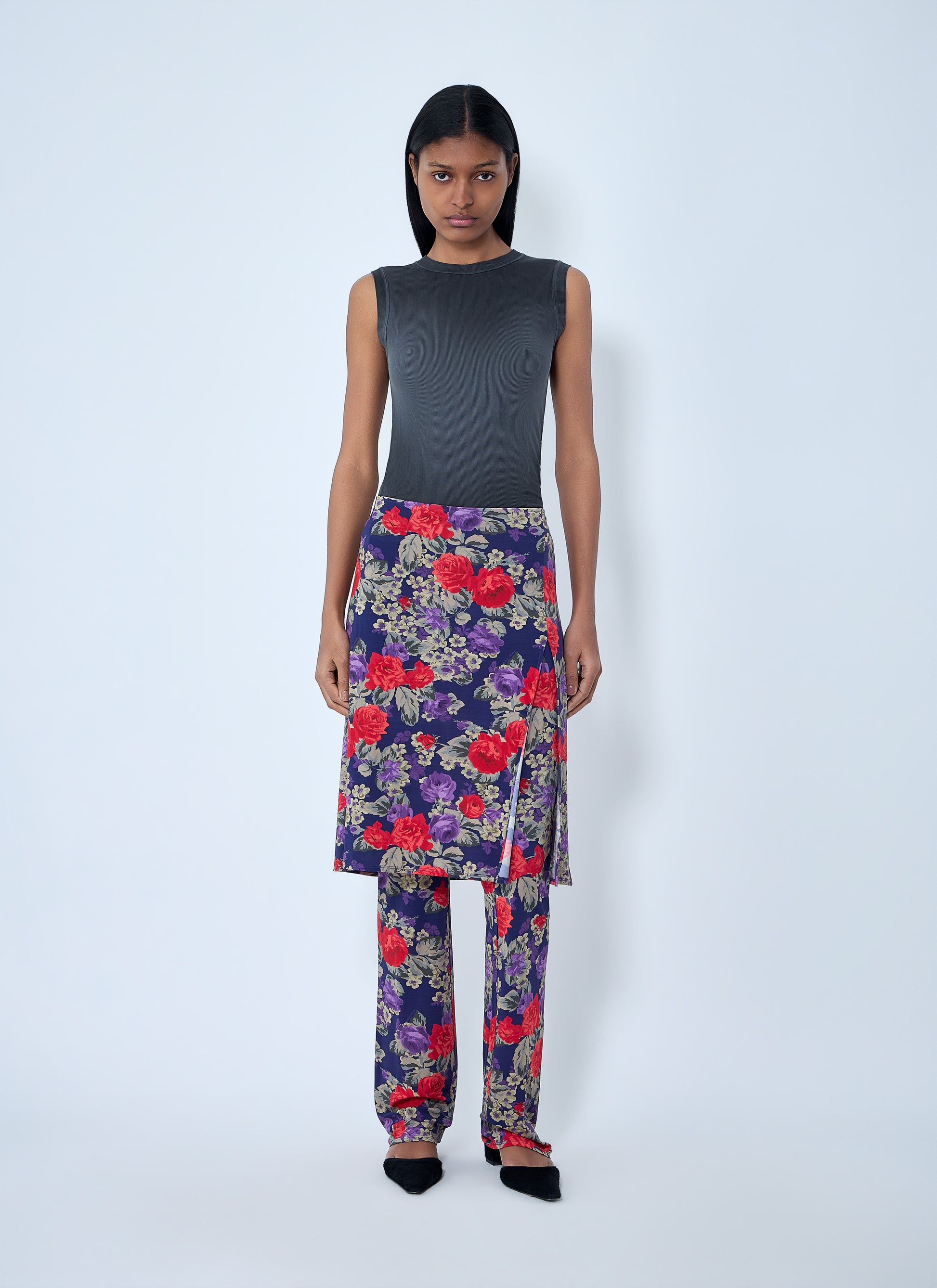 Acne Studios Women Floral Print Layered Skirt Pants ACNE STUDIOS