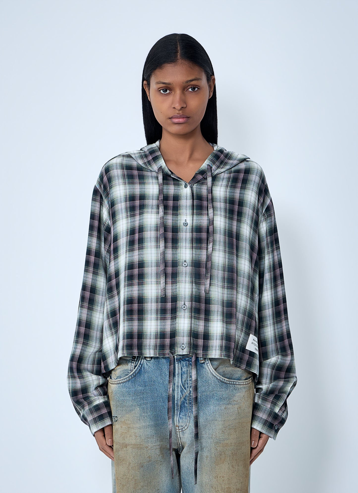 Acne Studios Women Hooded Check Shirt ACNE STUDIOS