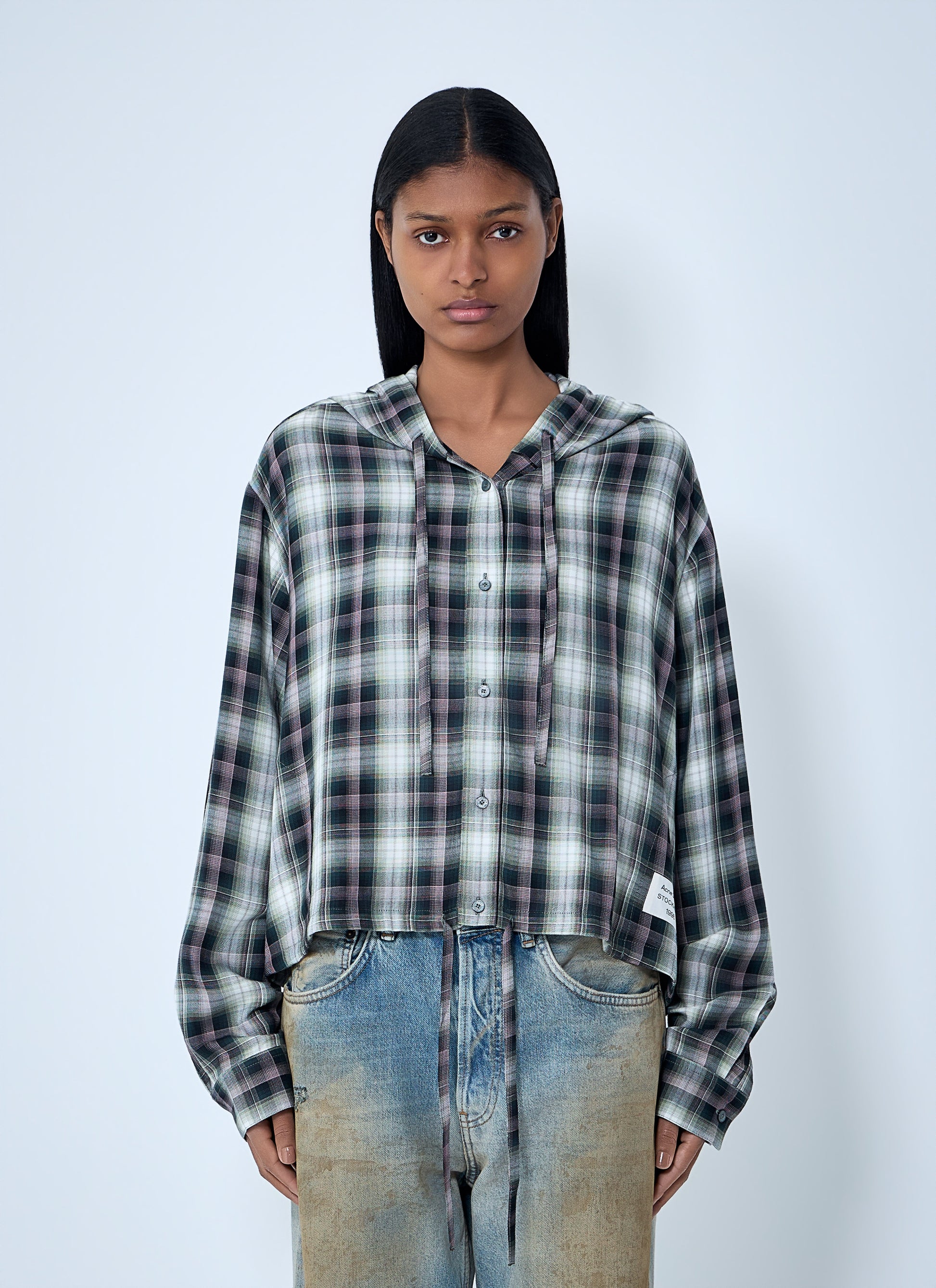 Acne Studios Women Hooded Check Shirt ACNE STUDIOS
