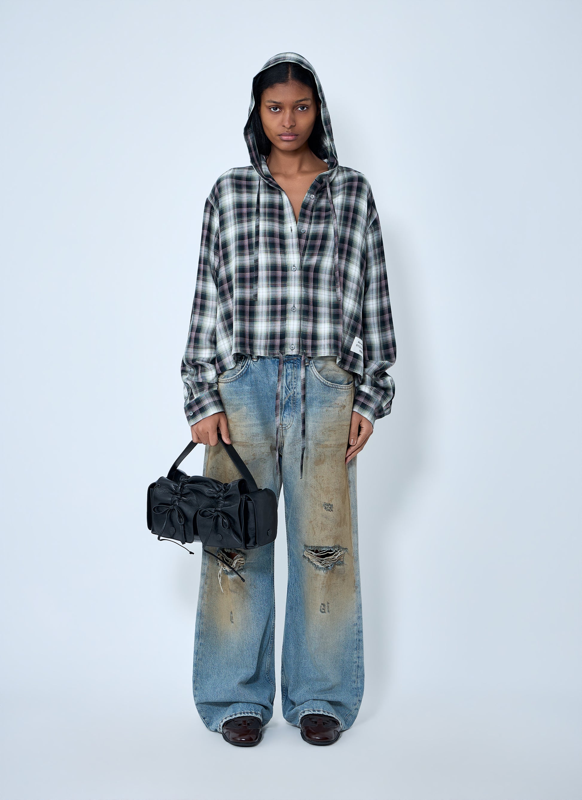 Acne Studios Women Hooded Check Shirt ACNE STUDIOS