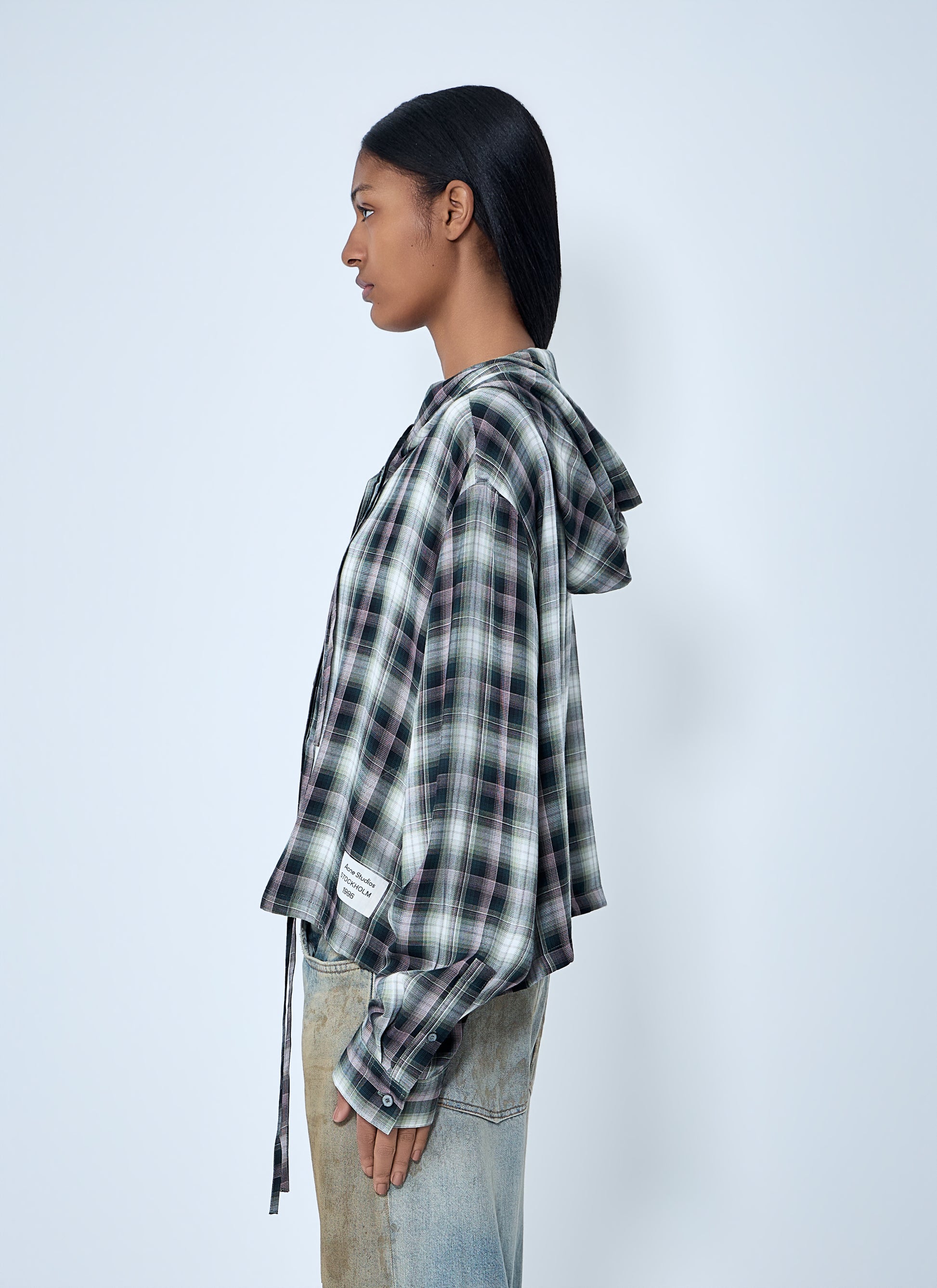 Acne Studios Women Hooded Check Shirt ACNE STUDIOS