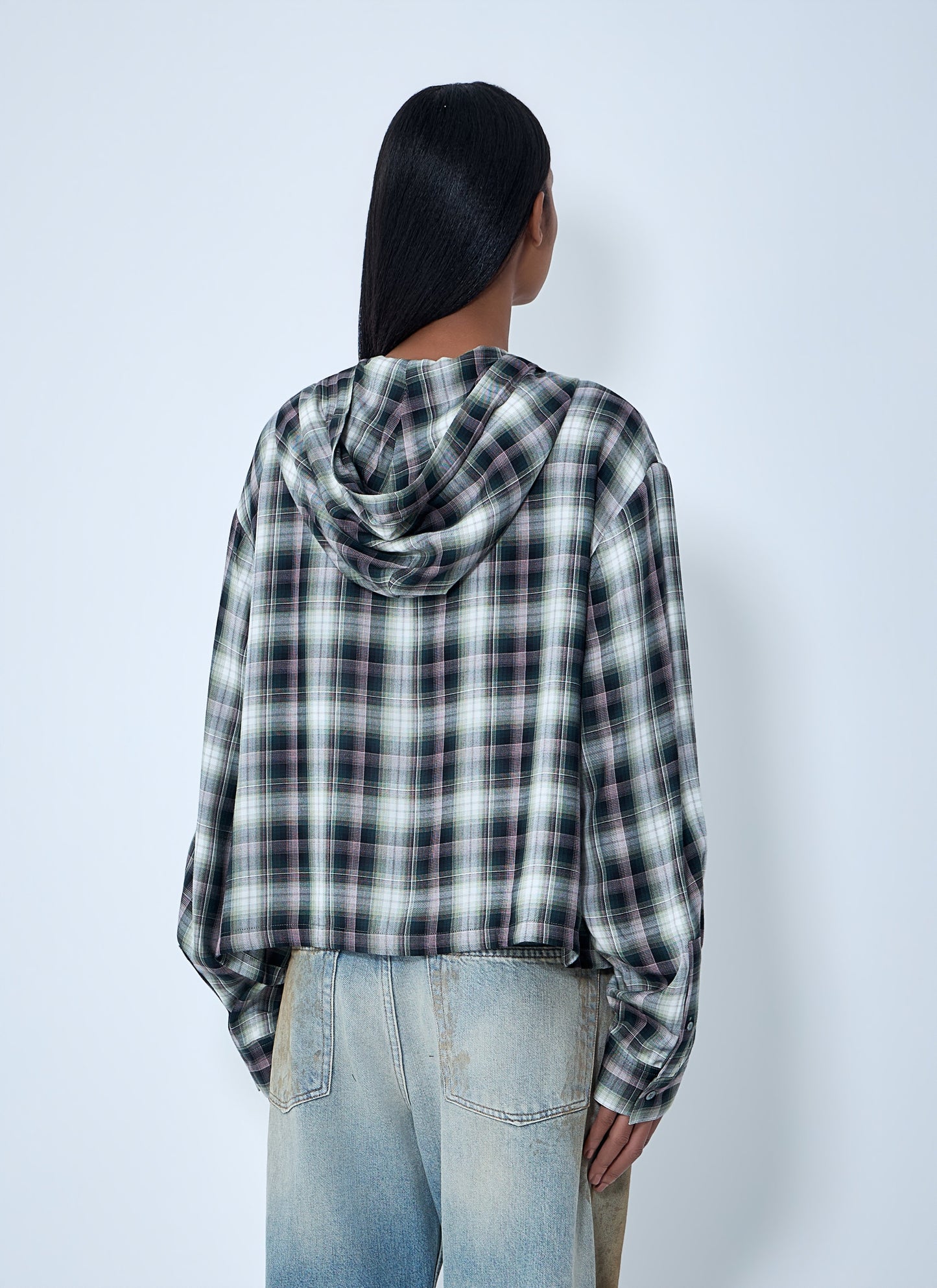 Acne Studios Women Hooded Check Shirt ACNE STUDIOS